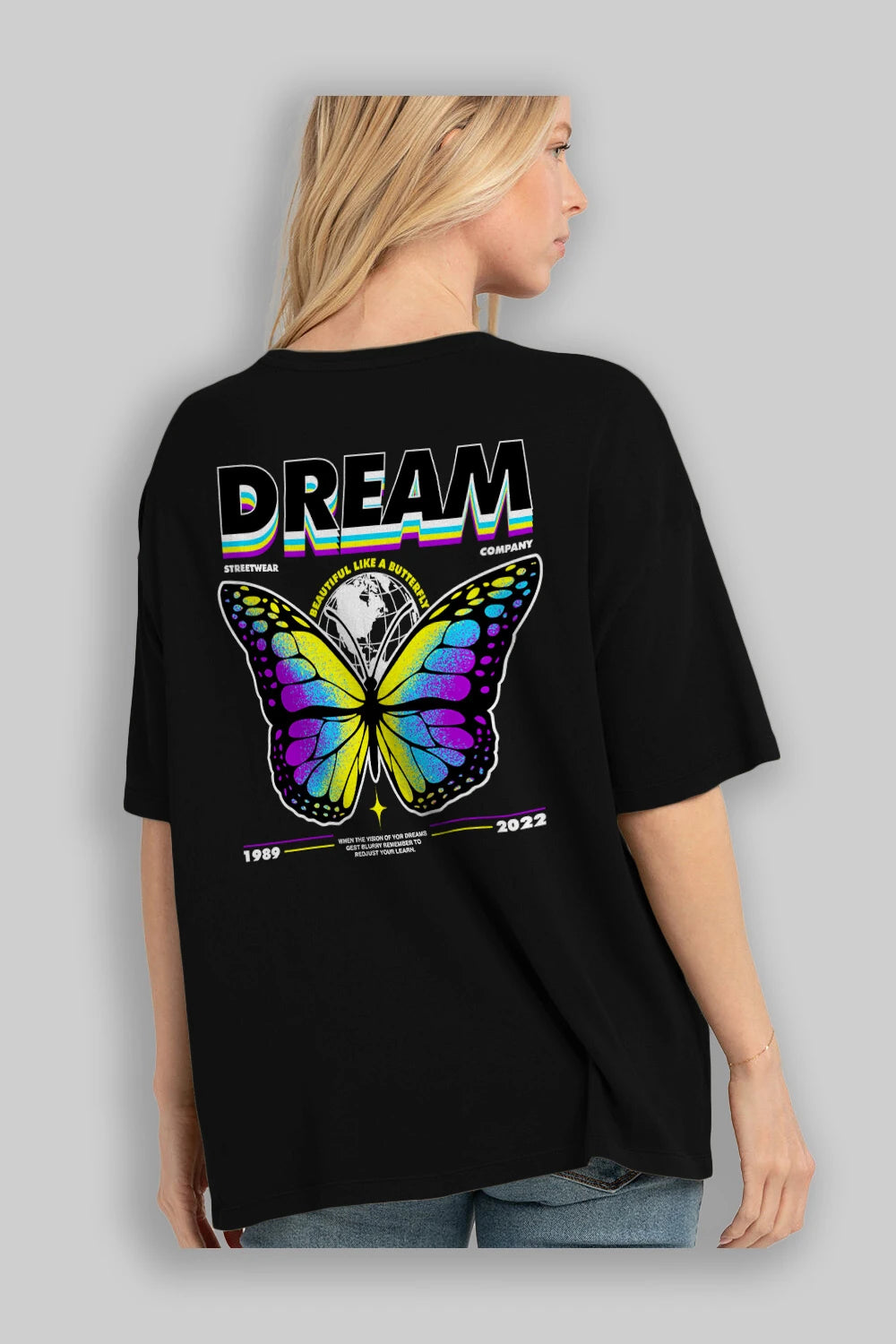 Dream Company Arka Baskılı Oversize t-shirt Erkek Kadın Unisex
