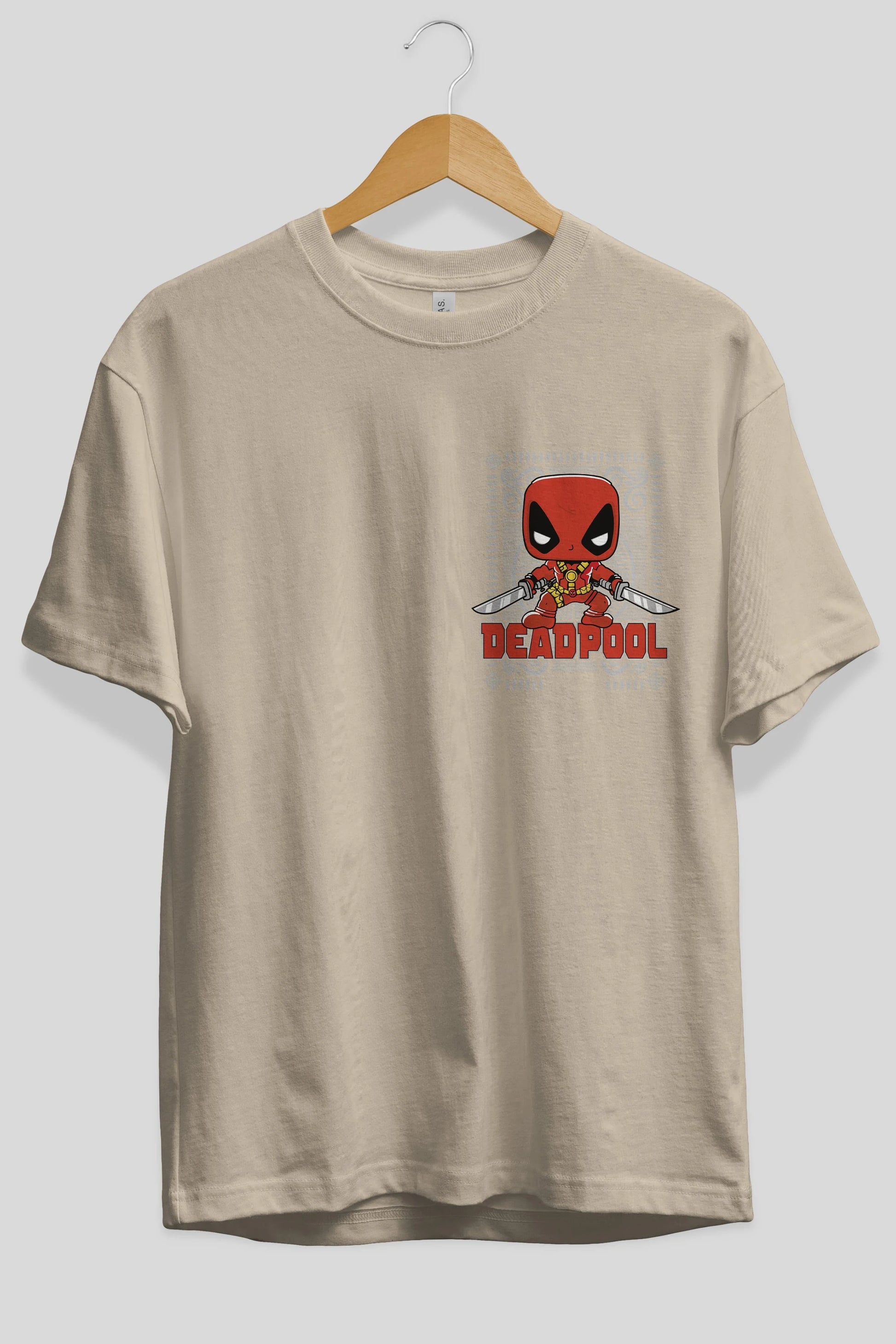 Deadpool (17) Ön Sol Baskılı Oversize t-shirt Erkek Kadın Unisex %100 Pamuk Bisiklet Yaka tişort