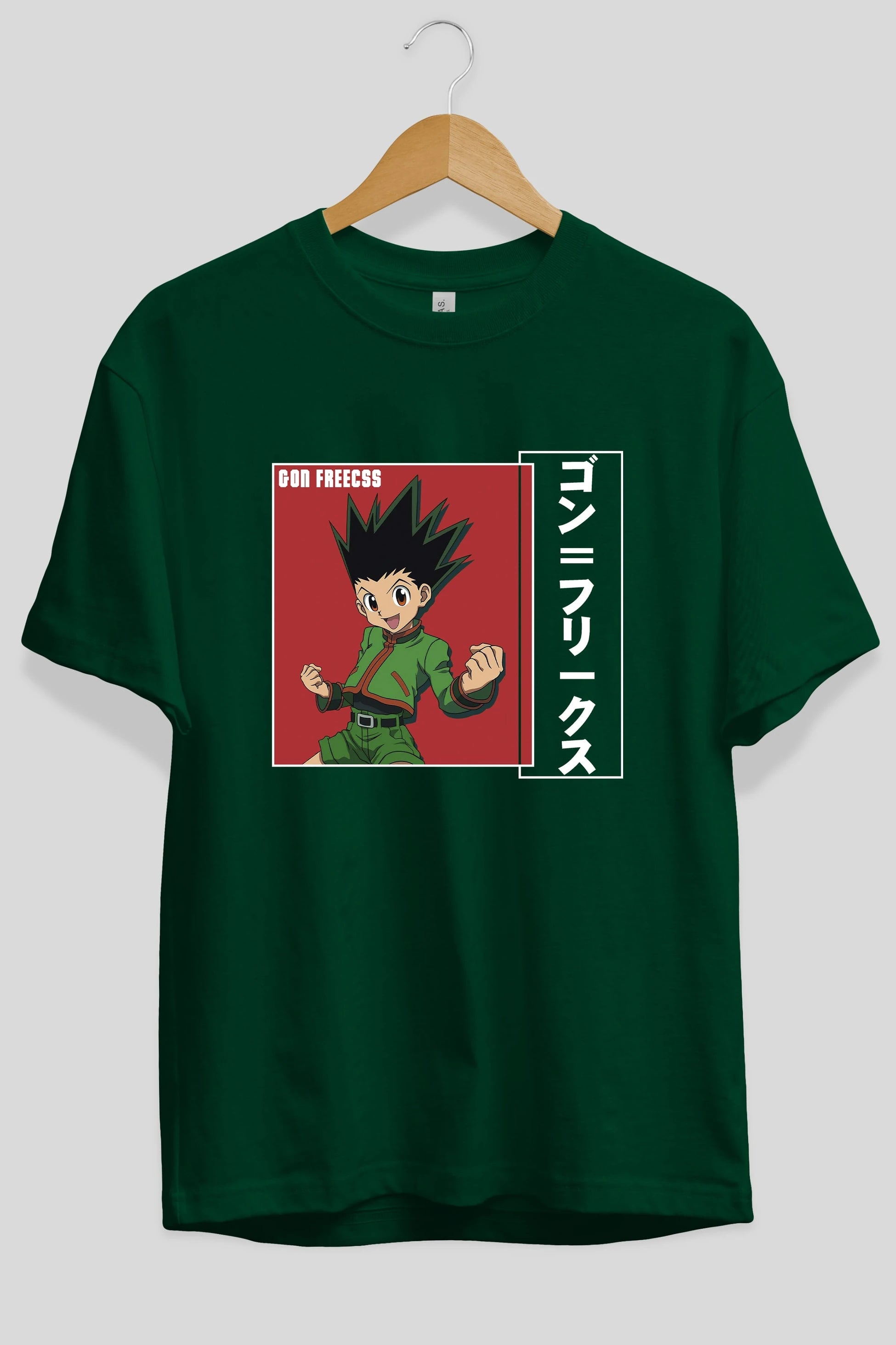 Gon Freecss HUNTER X HUNTER 5 Anime Ön Baskılı Oversize t-shirt %100 pamuk Erkek Kadın Unisex