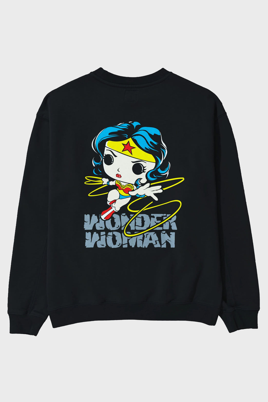 Wonder Woman Arka Baskılı Oversize Sweatshirt Erkek Kadın Unisex