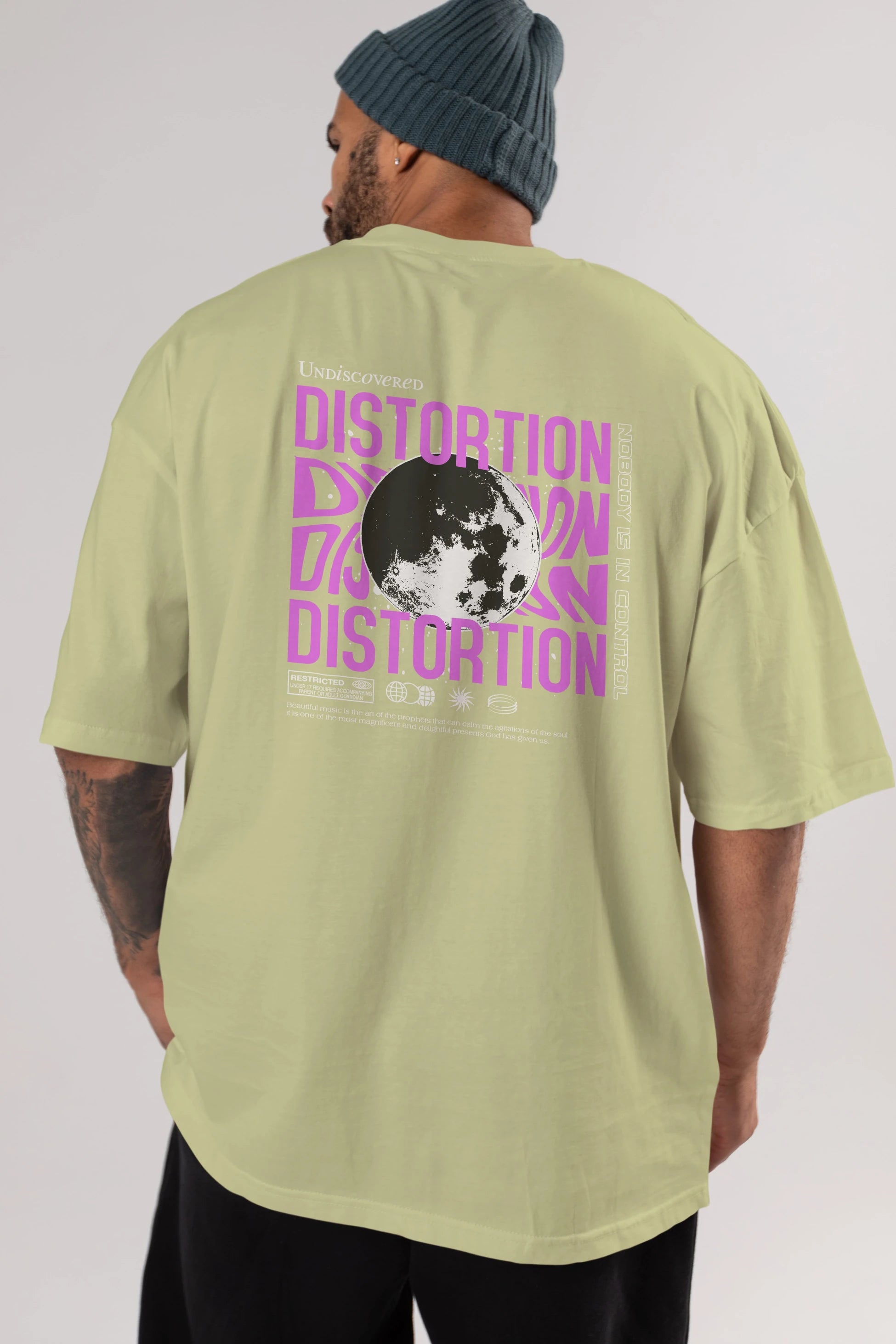 Distortion Arka Baskılı Oversize t-shirt Erkek Kadın Unisex