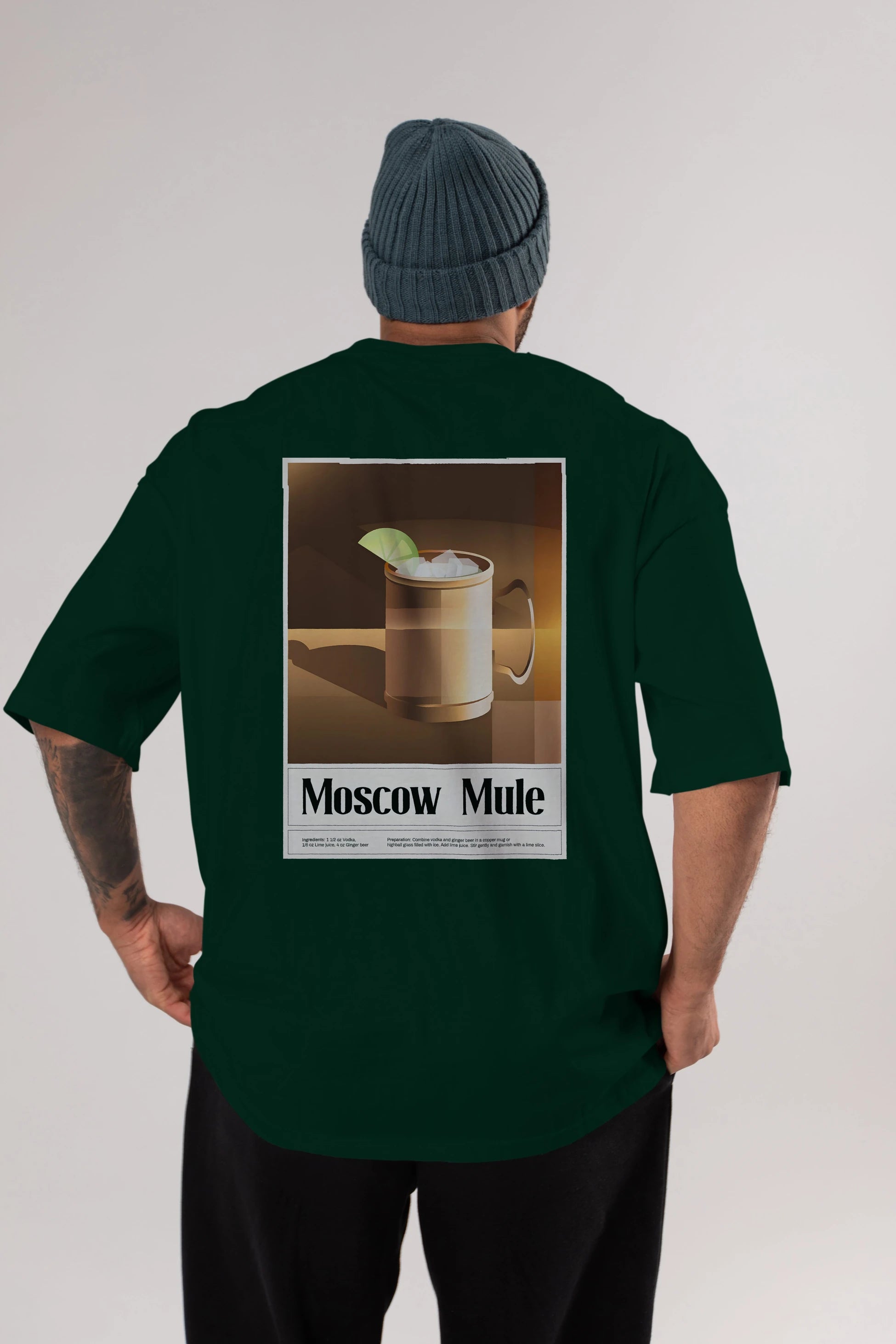 Moscow Mule 3 Arka Baskılı Oversize t-shirt Erkek Kadın Unisex %100 Pamuk Bisiklet Yaka tişort