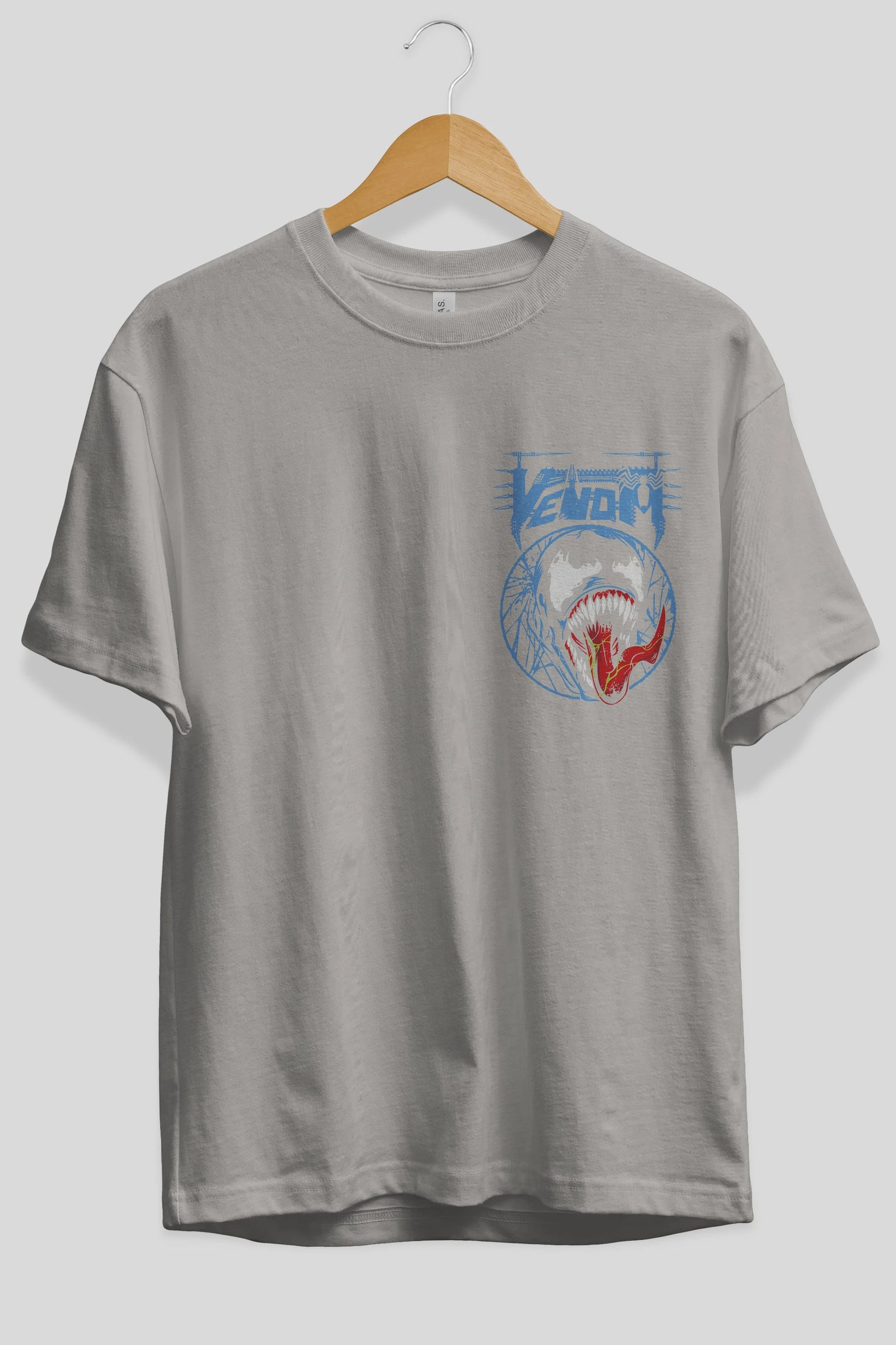 Venom (23) Ön Sol Baskılı Oversize t-shirt Erkek Kadın Unisex %100 Pamuk Bisiklet Yaka tişort