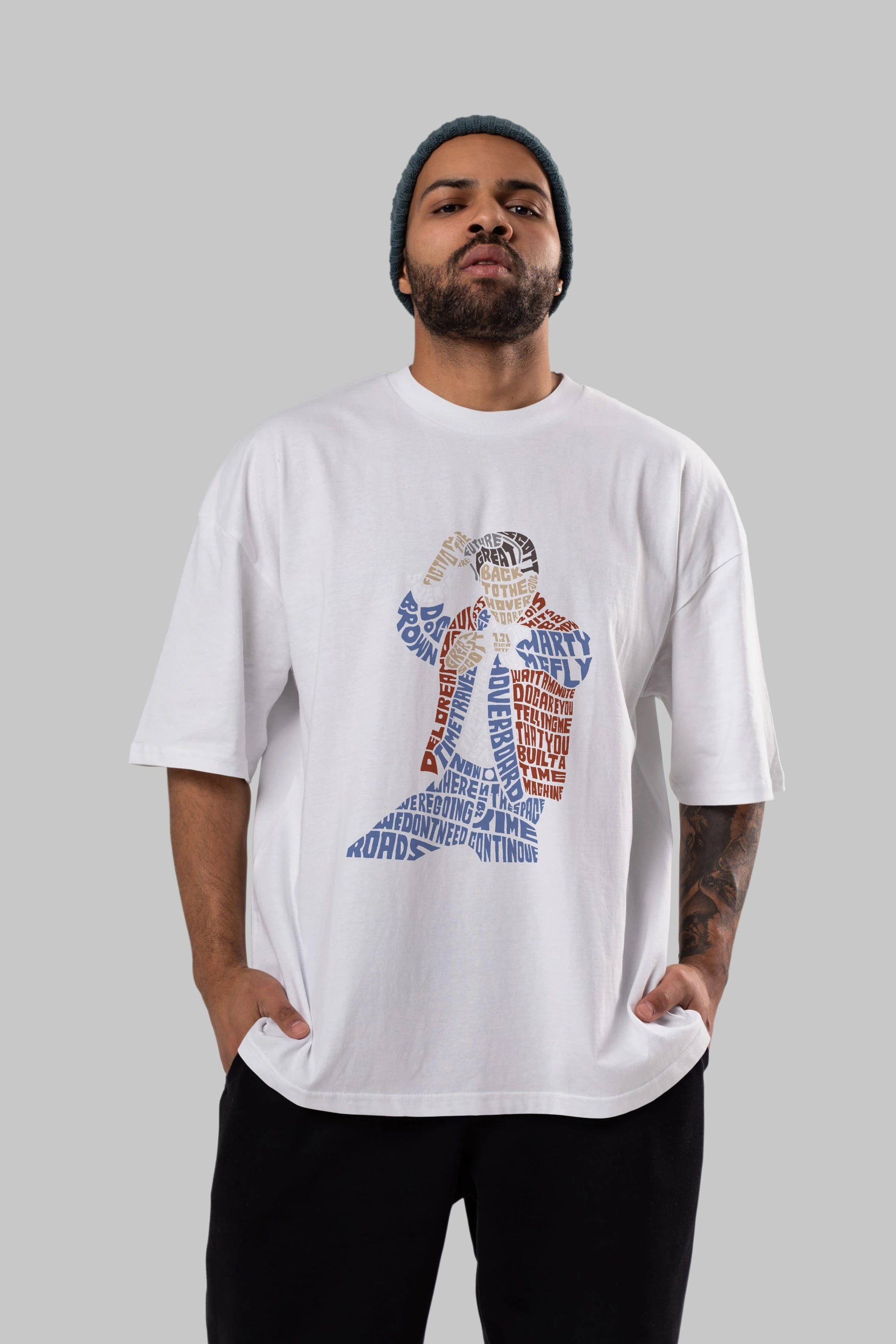 Back To The Hoverboard Ön Baskılı Oversize t-shirt %100 pamuk Erkek Kadın Unisex
