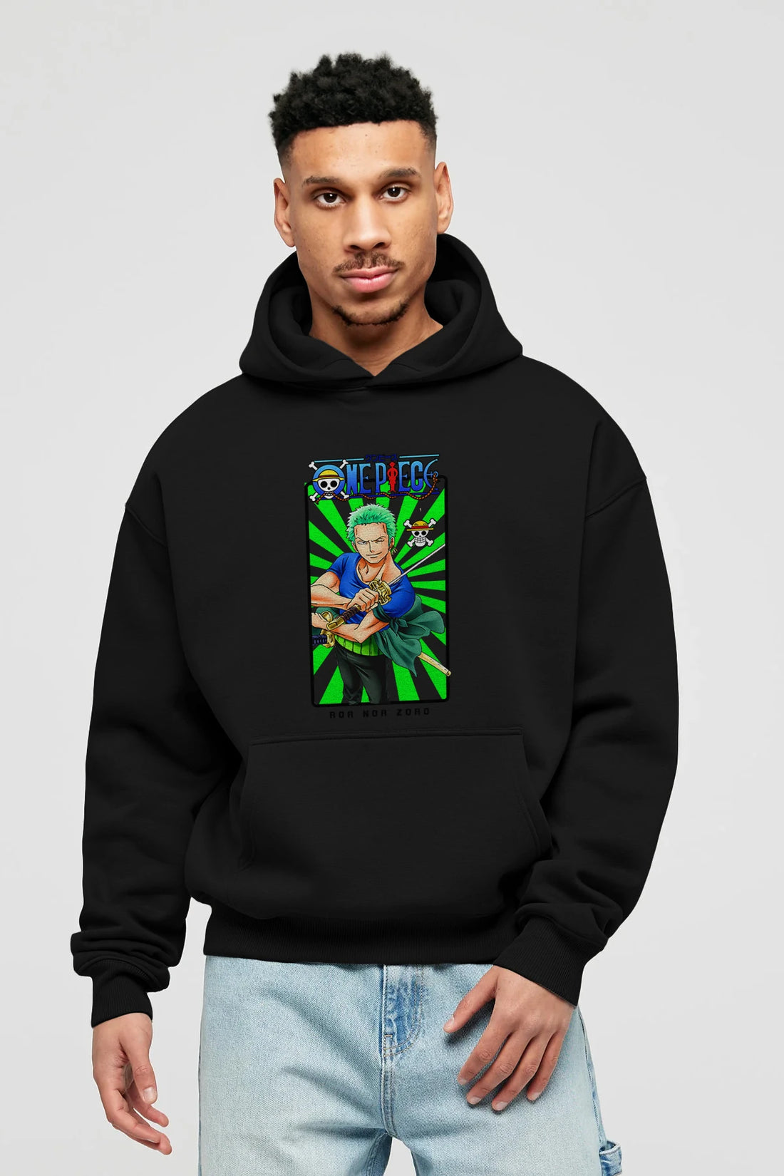 Roronoa Zoro 6 Anime Ön Baskılı Hoodie Oversize Kapüşonlu Sweatshirt Erkek Kadın Unisex