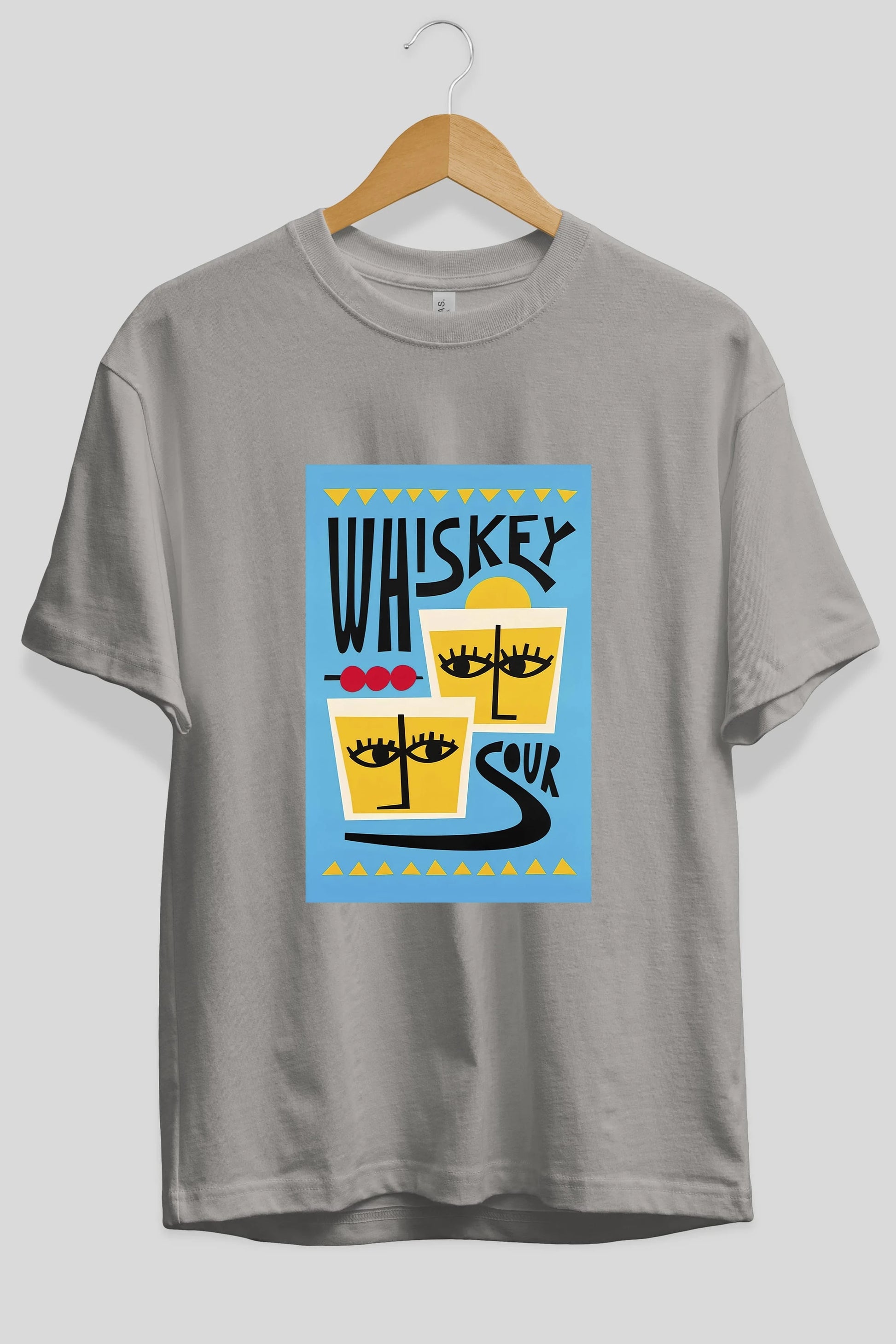 Whiskey Sour 2 Ön Baskılı Oversize t-shirt Erkek Kadın Unisex %100 Pamuk Bisiklet Yaka tişort