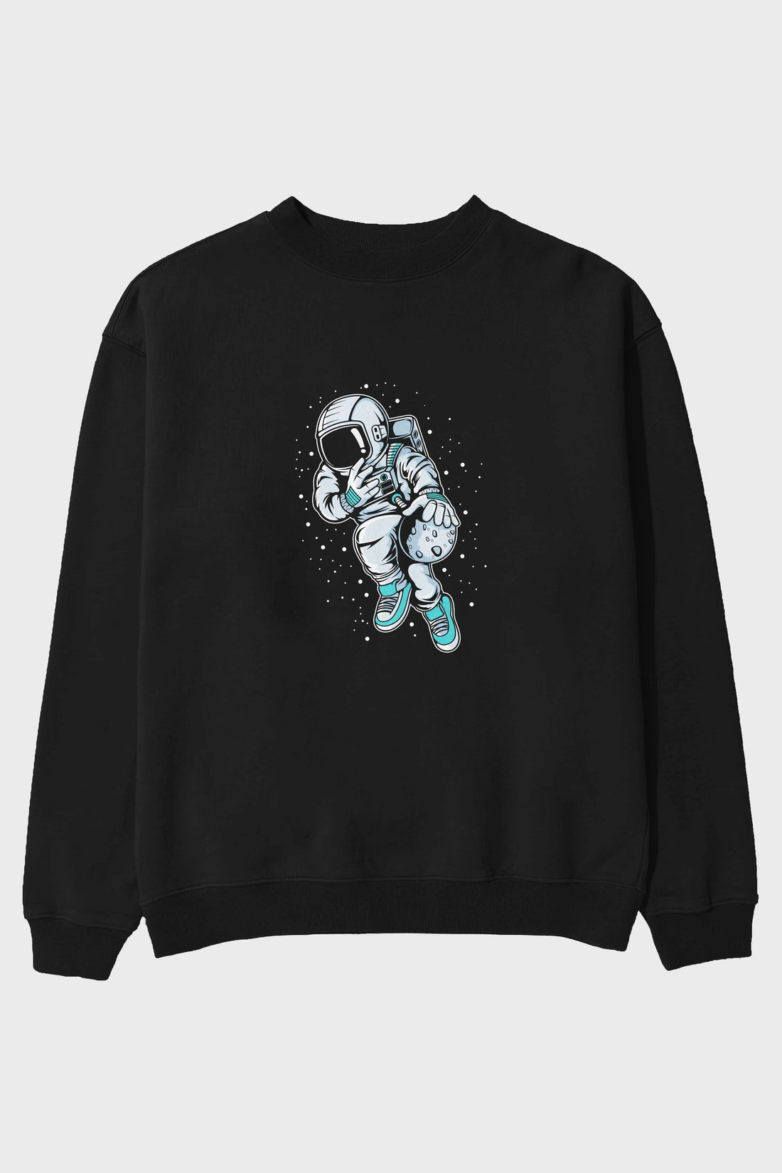 Astronaut Basketball (2) Ön Baskılı Oversize Sweatshirt Erkek Kadın Unisex