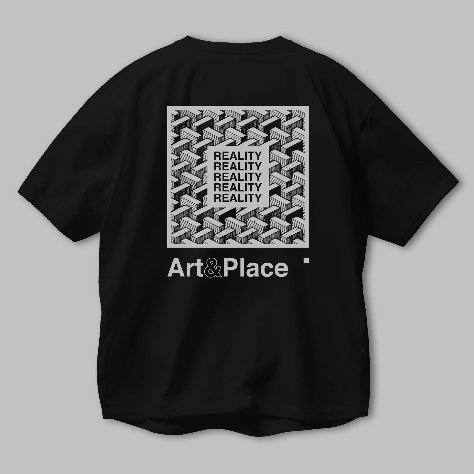 Reality Arka Baskılı Oversize t-shirt Erkek Kadın Unisex