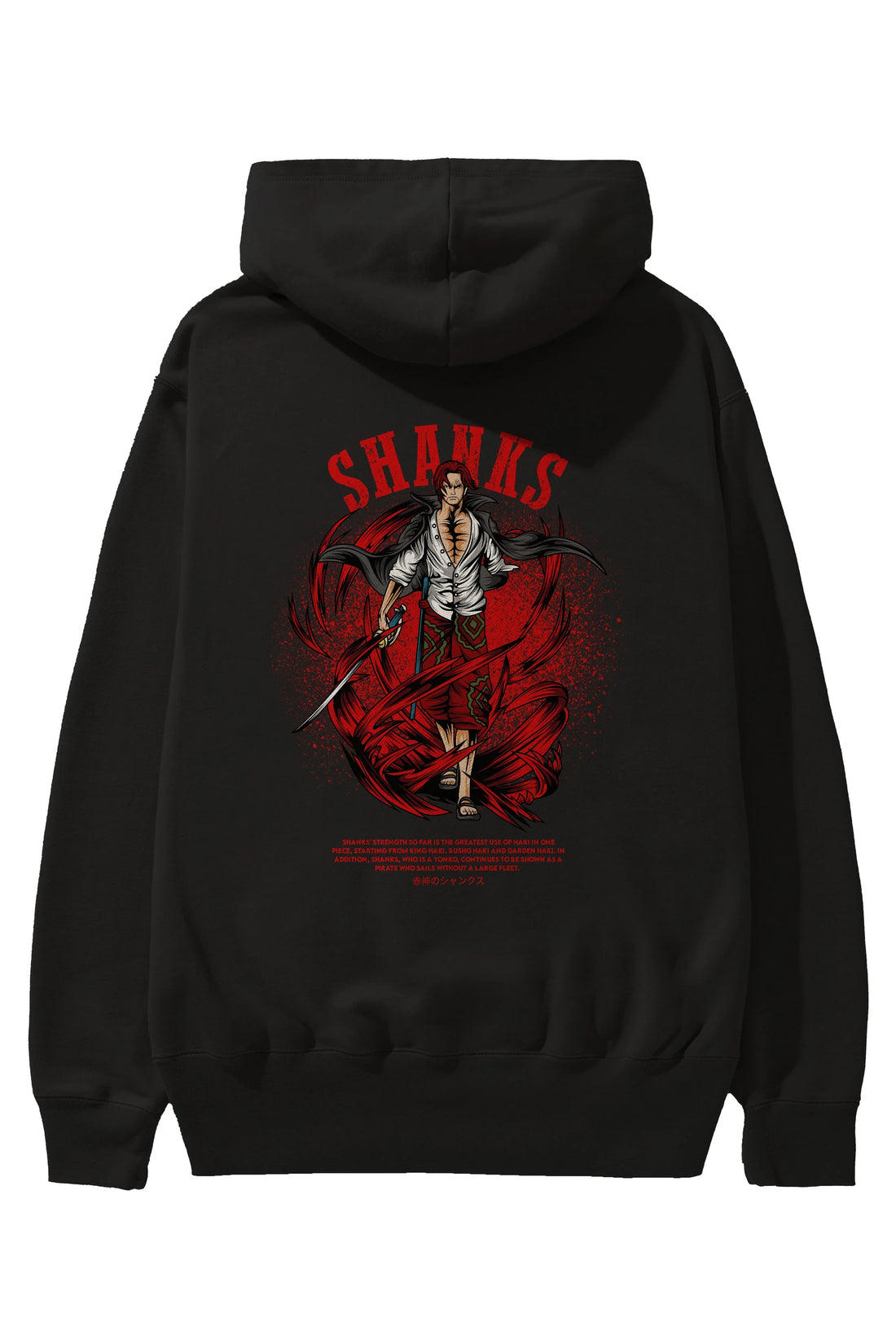 Shanks Anime Arka Baskılı Hoodie Oversize Kapüşonlu Sweatshirt Erkek Kadın Unisex