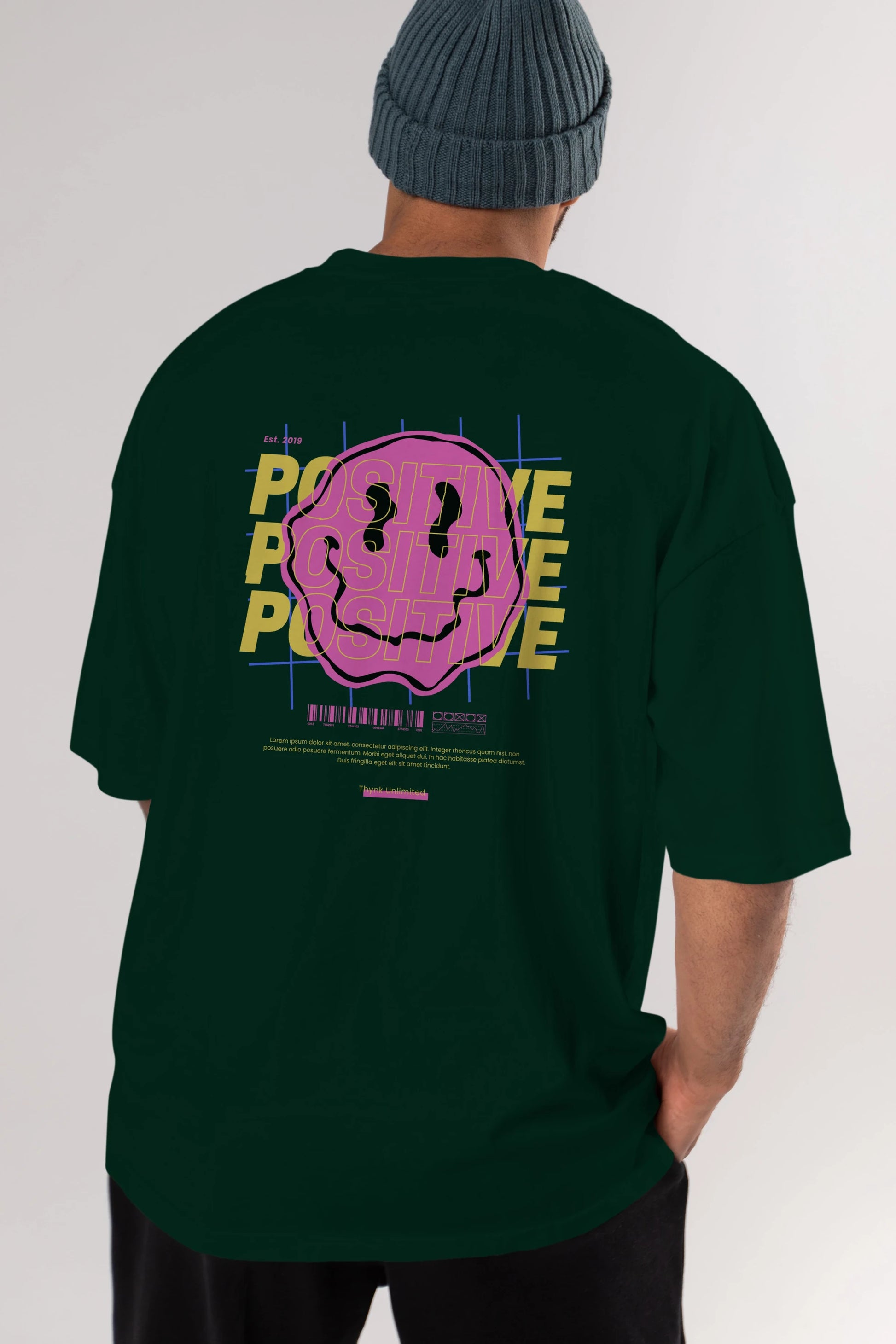 Positive 2 Arka Baskılı Oversize t-shirt Erkek Kadın Unisex