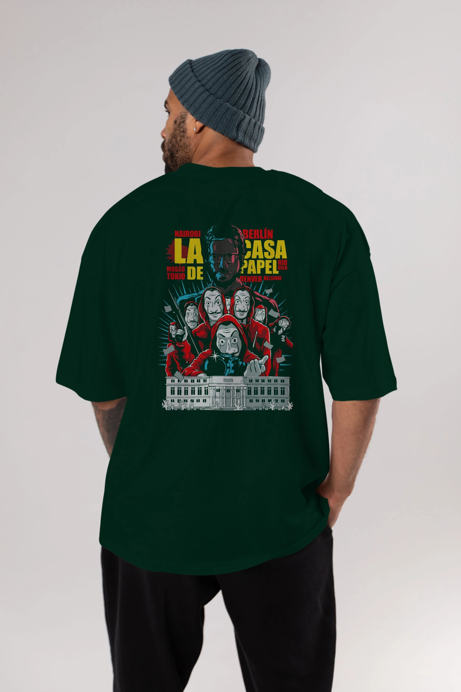 La Casa De Papel (6) Arka Baskılı Oversize t-shirt Erkek Kadın Unisex %100 Pamuk Bisiklet Yaka tişort