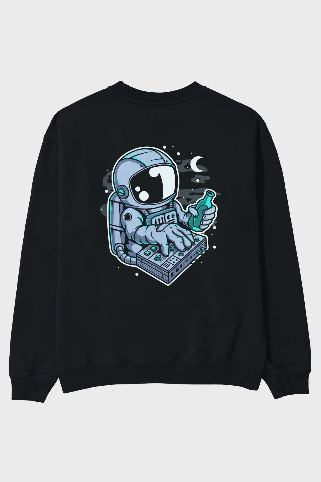 Astronaut Synth Arka Baskılı Oversize Sweatshirt Erkek Kadın Unisex