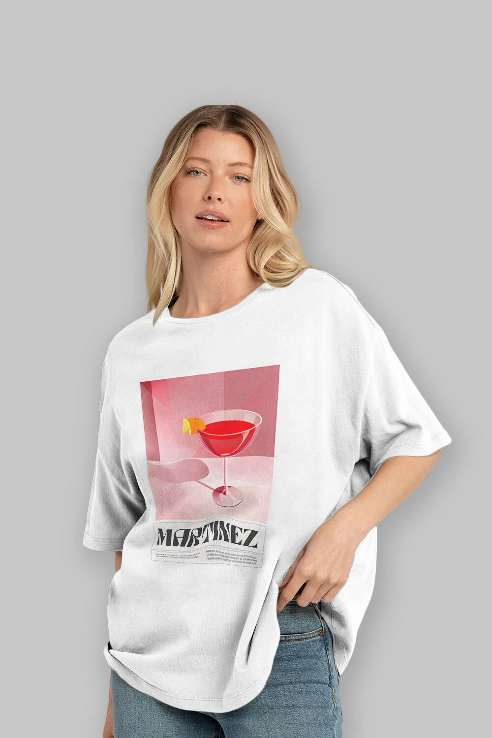 Martinez Ön Baskılı Oversize t-shirt Erkek Kadın Unisex %100 Pamuk Bisiklet Yaka tişort