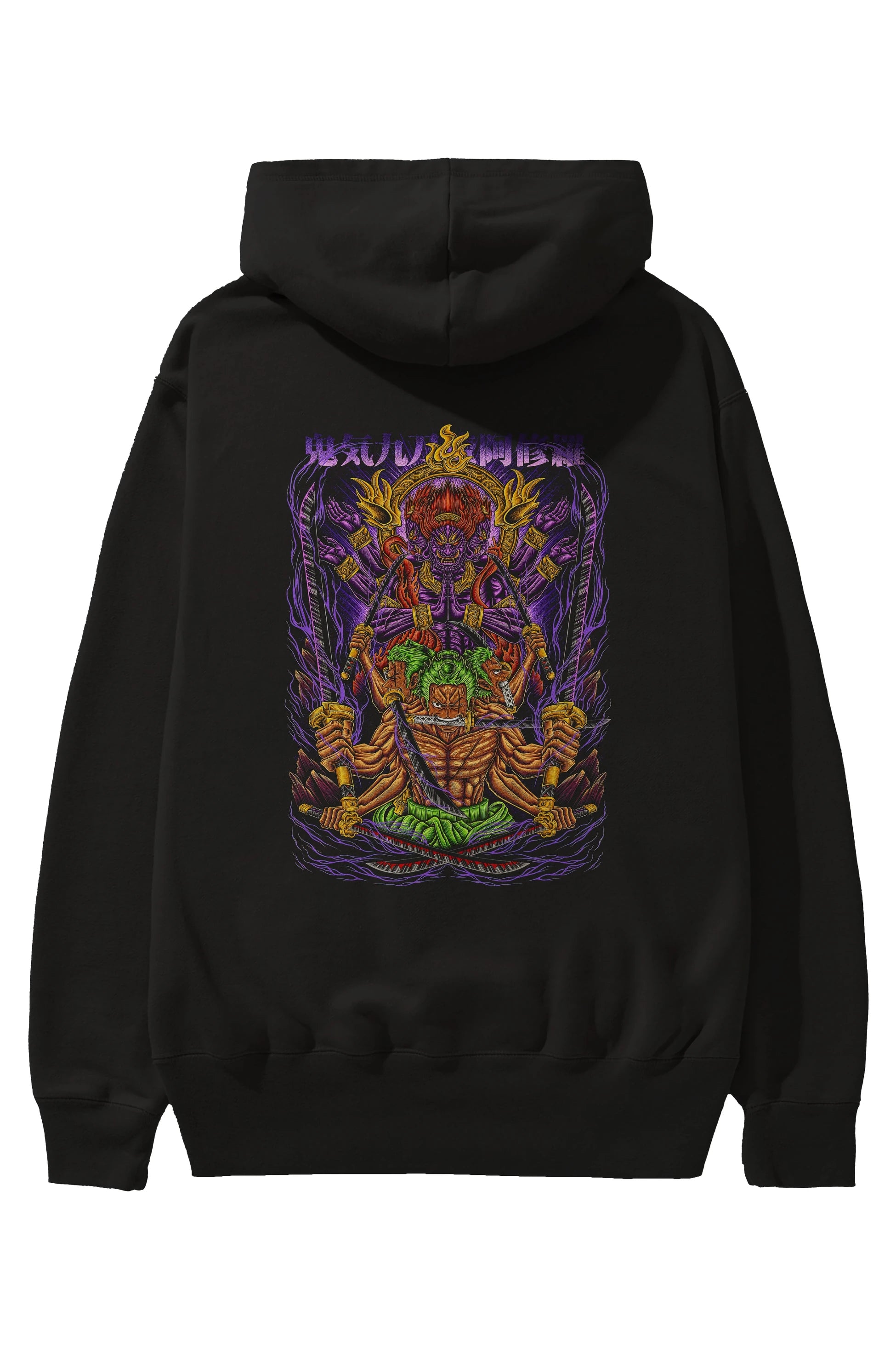 RORONOA ZORO 2 Anime Arka Baskılı Hoodie Oversize Kapüşonlu Sweatshirt Erkek Kadın Unisex