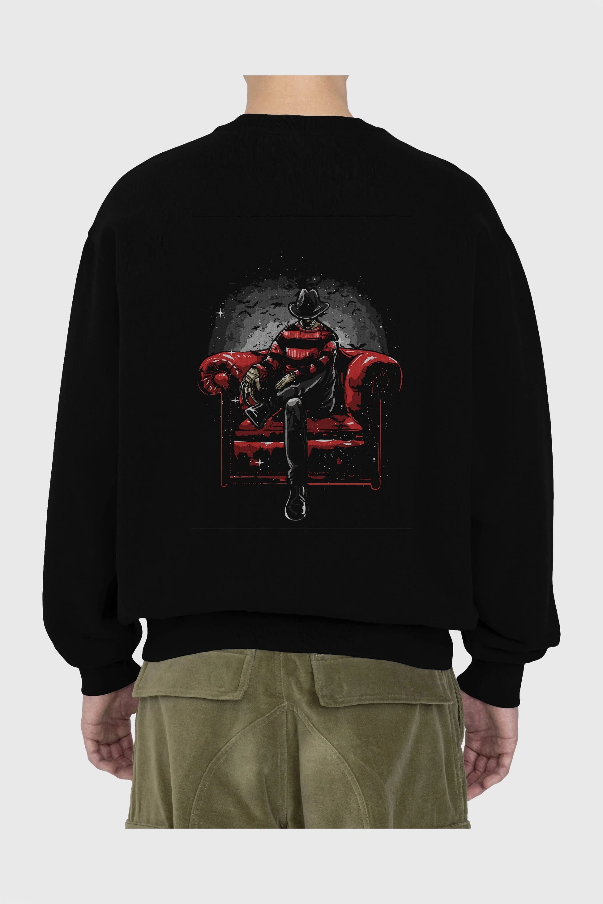 Nightmare Side Arka Baskılı Oversize Sweatshirt Erkek Kadın Unisex