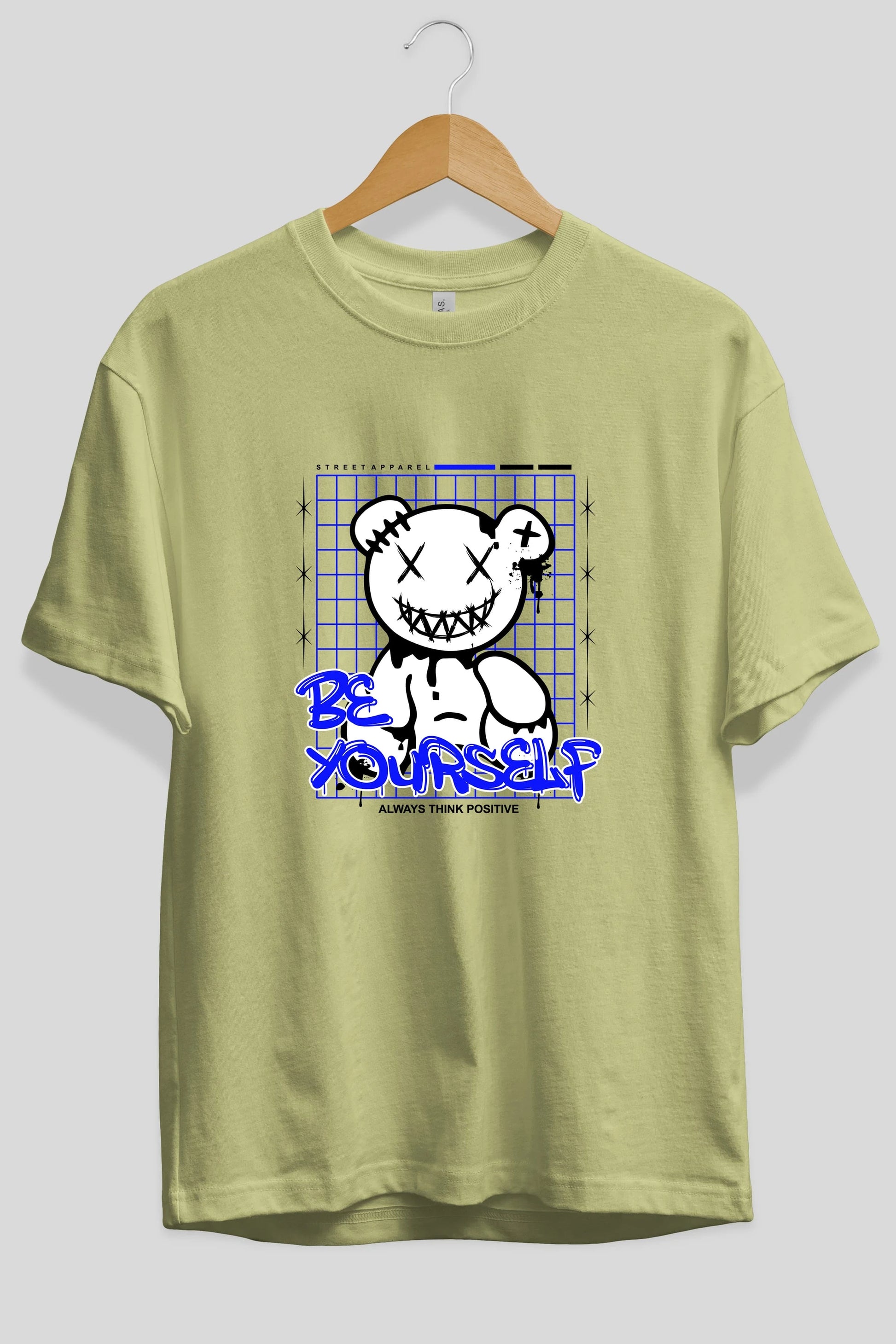 Teddy Bear Be Yourself Ön Baskılı Oversize t-shirt Erkek Kadın Unisex