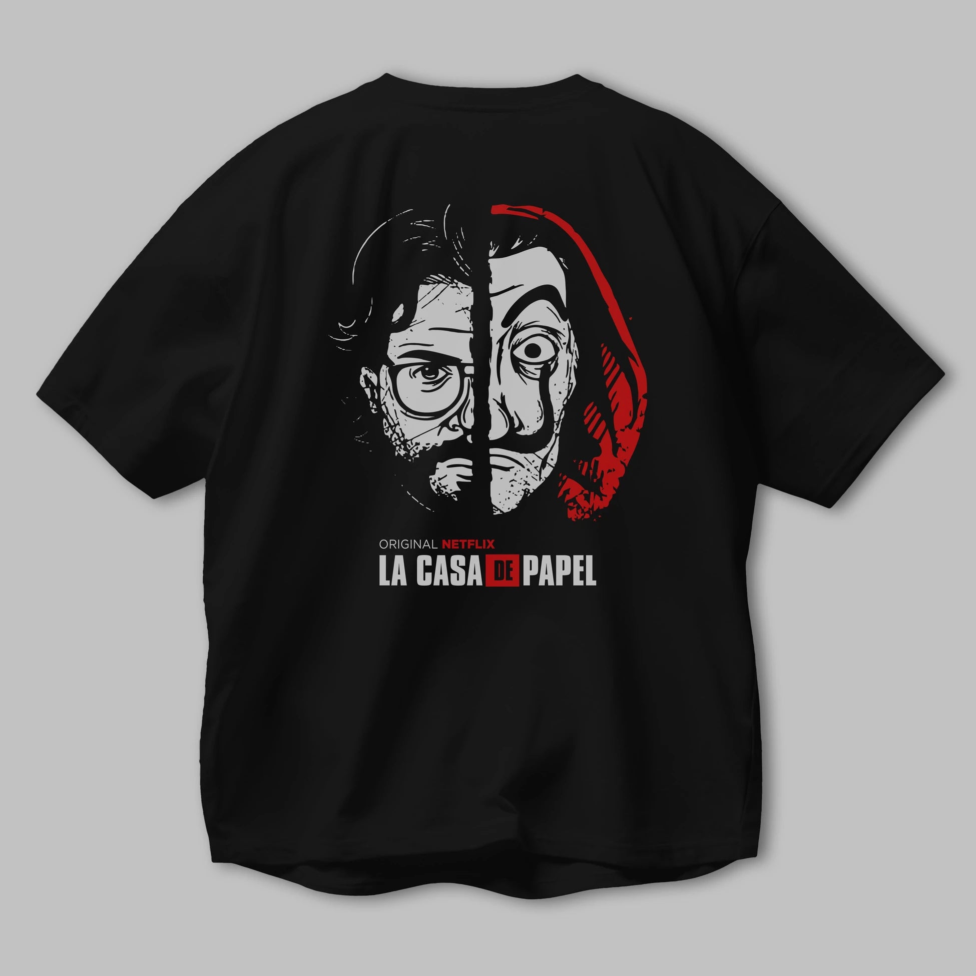 La Casa De Papel (9) Arka Baskılı Oversize t-shirt Erkek Kadın Unisex %100 Pamuk Bisiklet Yaka tişort