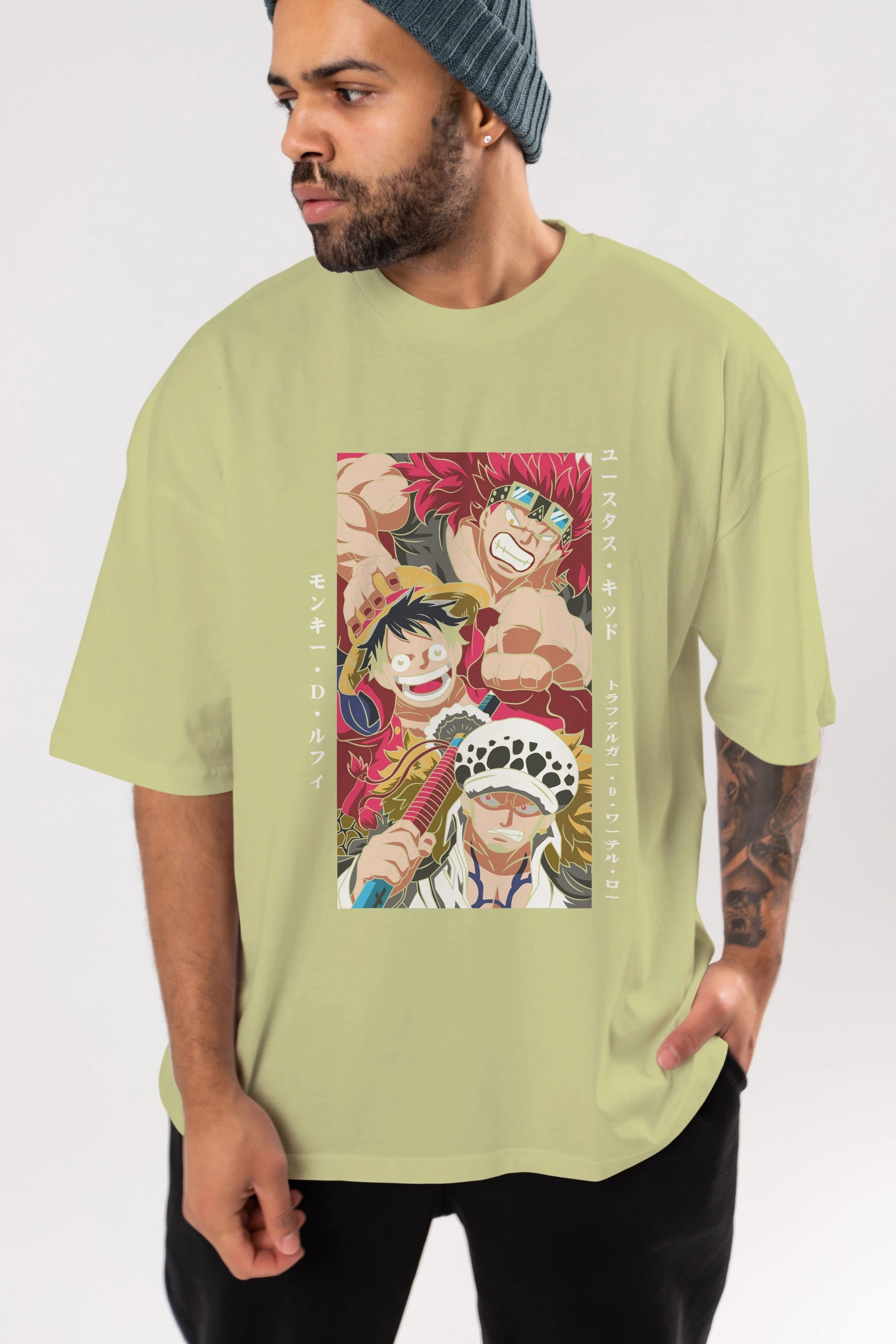 SUPER NOVAS one piece Anime Ön Baskılı Oversize t-shirt %100 pamuk Erkek Kadın Unisex