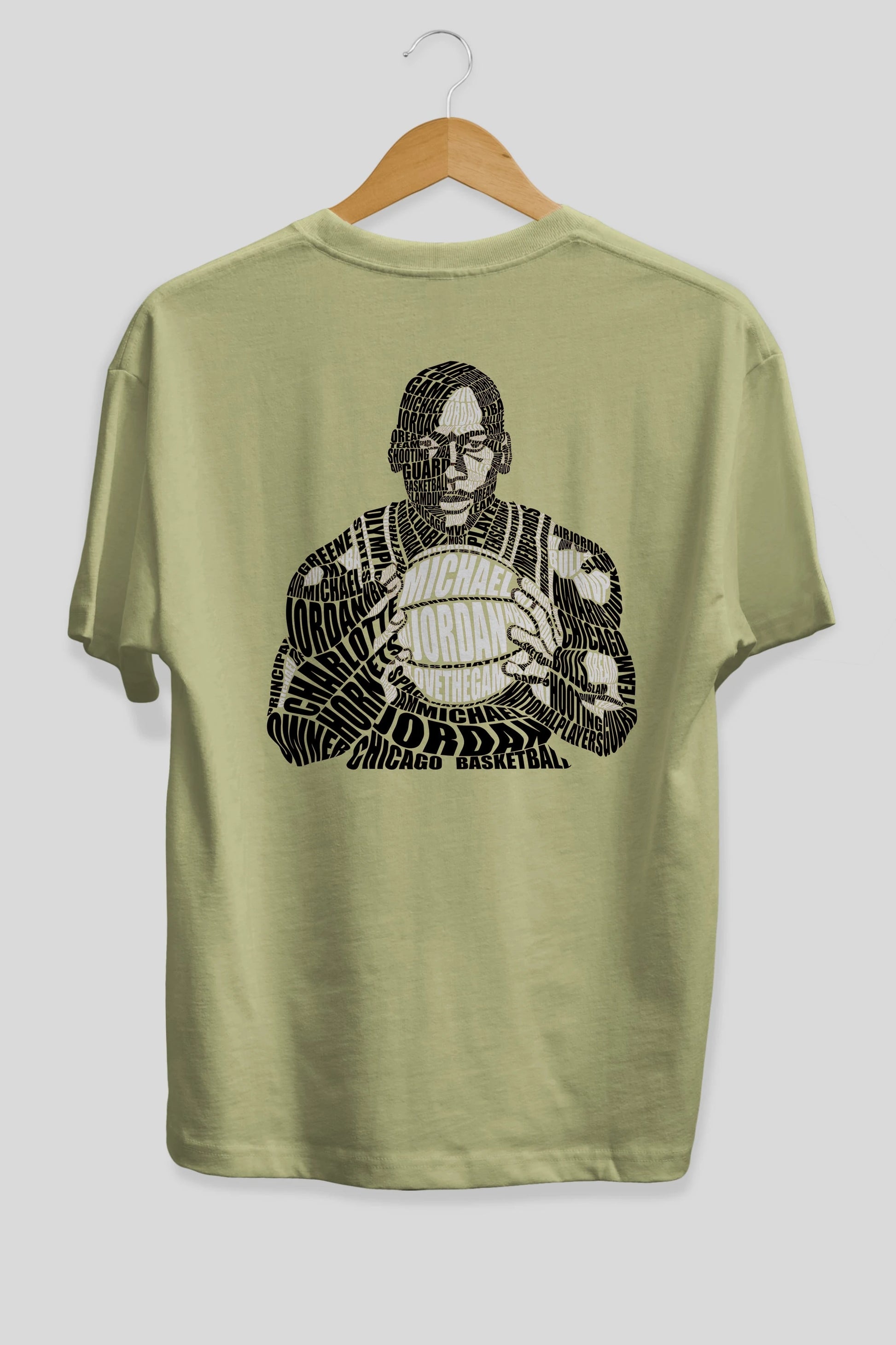 Michael Jordan Calligram Arka Baskılı Oversize t-shirt %100 pamuk Erkek Kadın Unisex