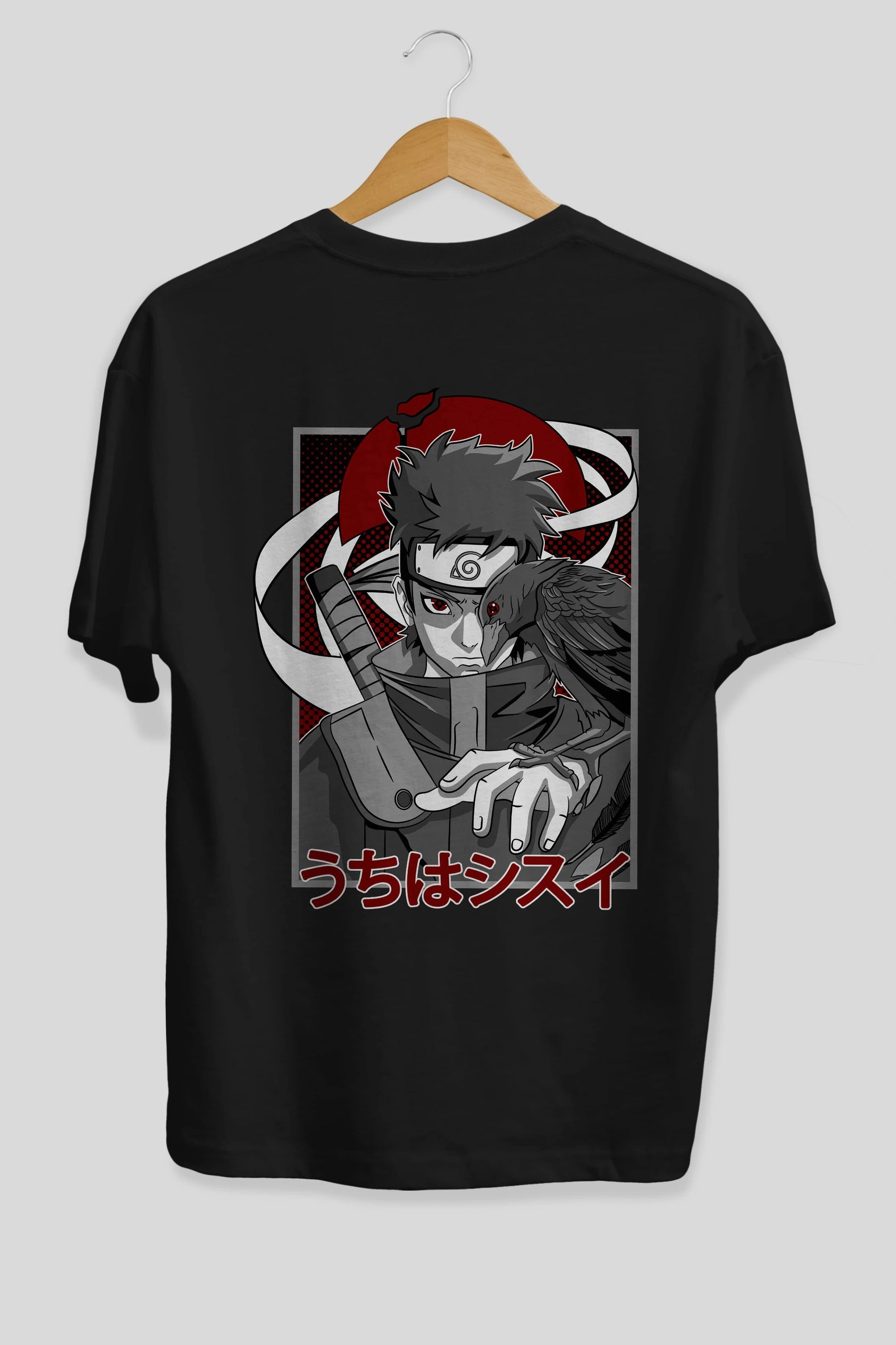 SHISUI UCHIHA NARUTO Anime Arka Baskılı Oversize t-shirt Erkek Kadın Unisex