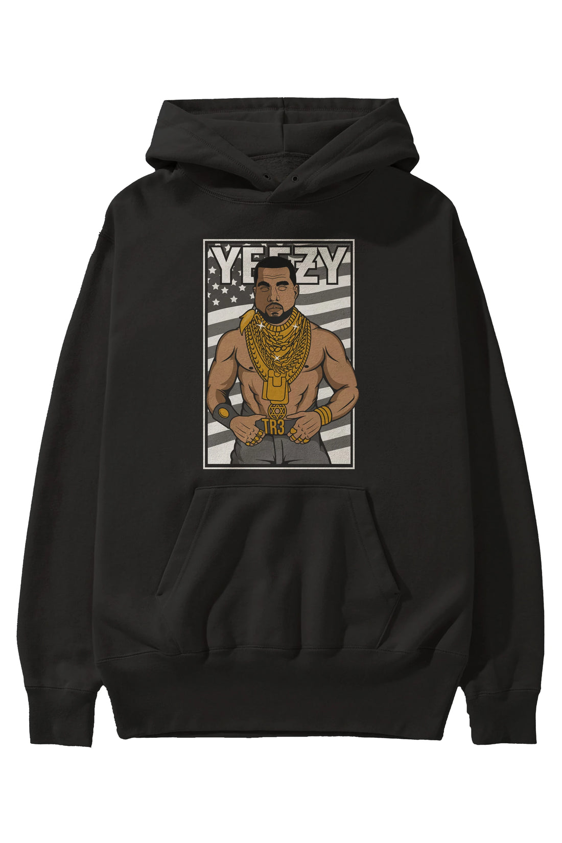 Mr.T Ön Baskılı Hoodie Oversize Kapüşonlu Sweatshirt Erkek Kadın Unisex