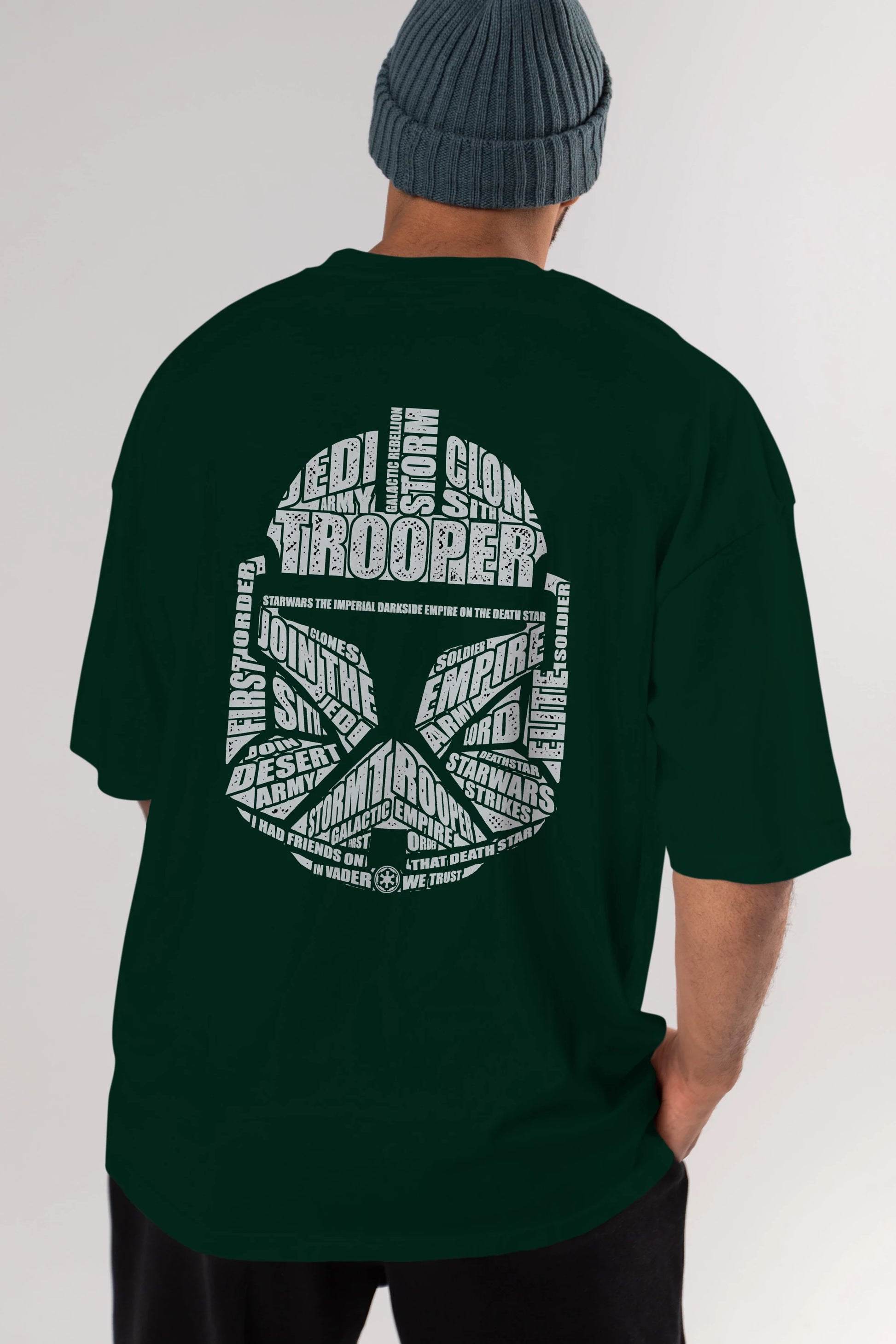 Trooper Arka Baskılı Oversize t-shirt %100 pamuk Erkek Kadın Unisex