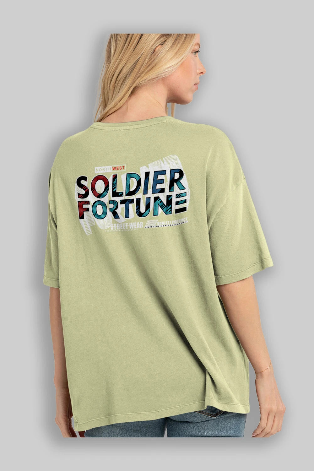 Soldier Fortune Arka Baskılı Oversize t-shirt Erkek Kadın Unisex