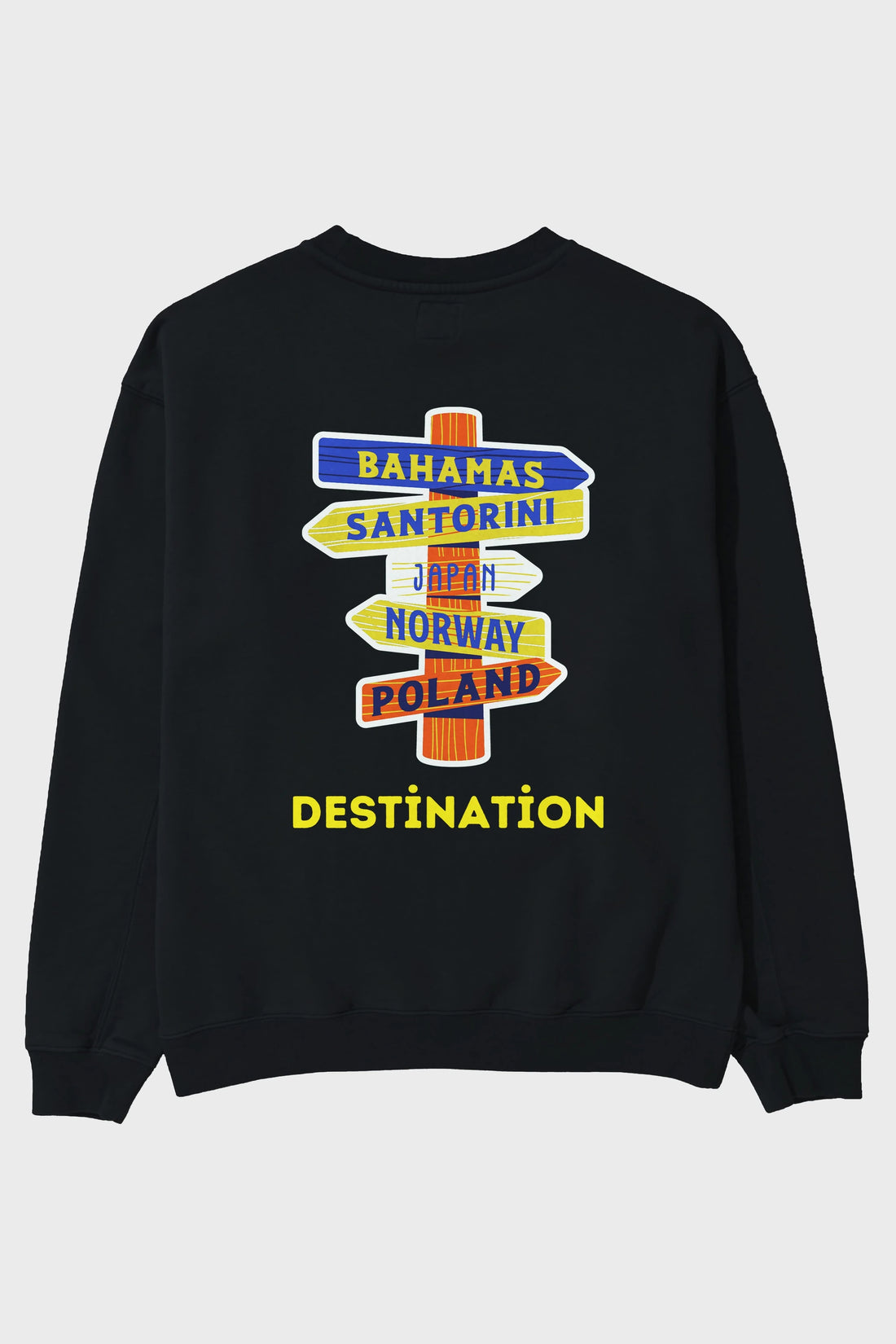 Destination Yazılı Arka Baskılı Oversize Sweatshirt Erkek Kadın Unisex