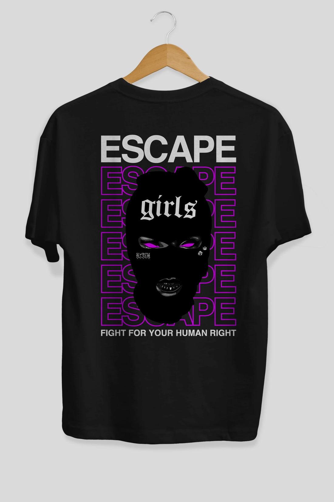 Escape Girl Arka Baskılı Oversize t-shirt Erkek Kadın Unisex