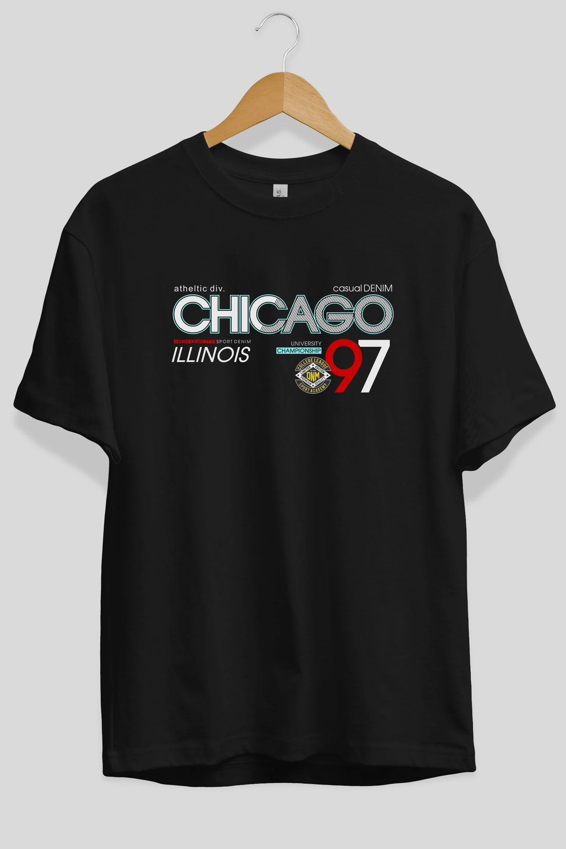 Chicago 97 Ön Baskılı Oversize t-shirt Erkek Kadın Unisex