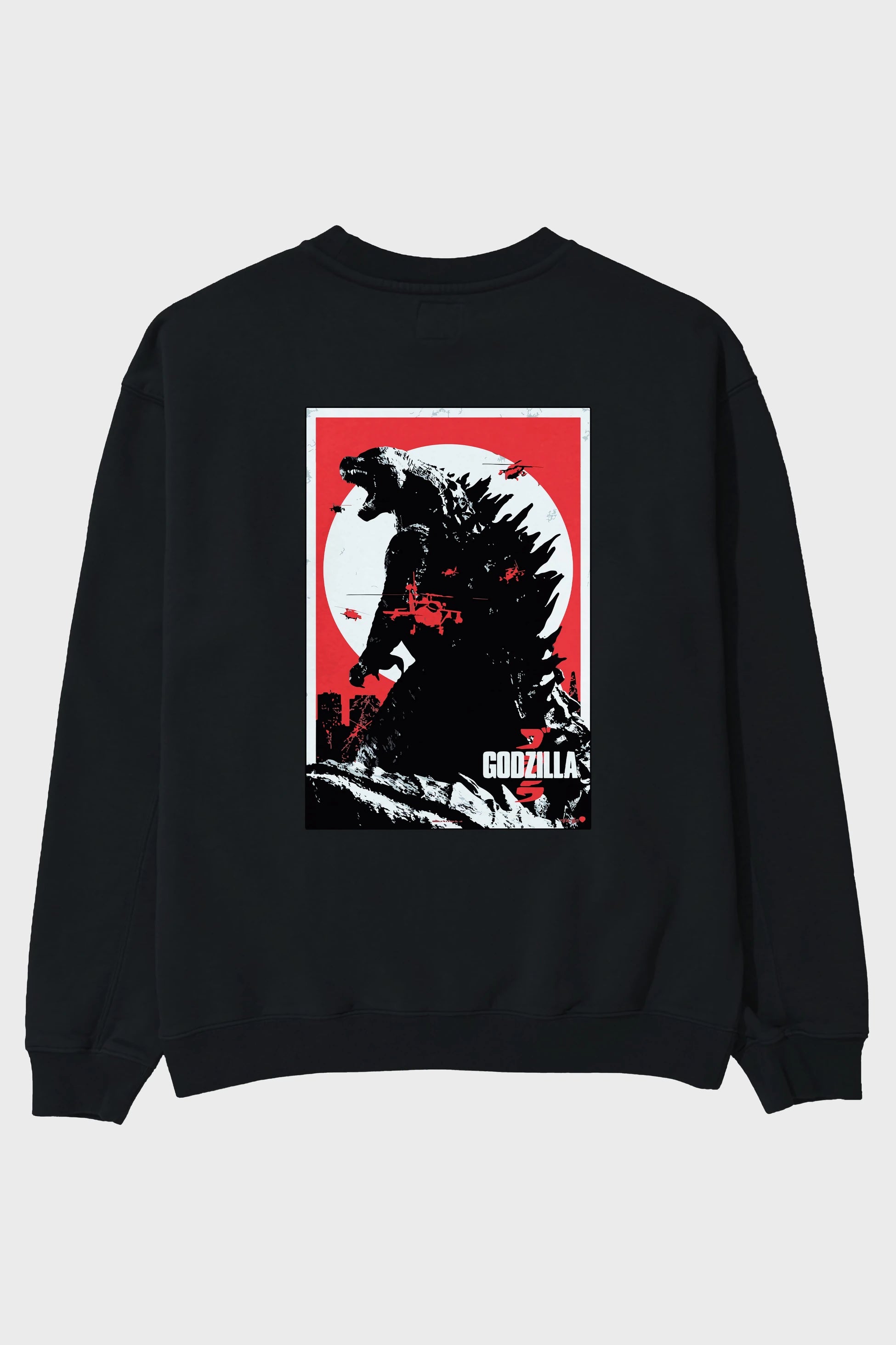 Godzilla (2) Arka Baskılı Oversize Sweatshirt Erkek Kadın Unisex