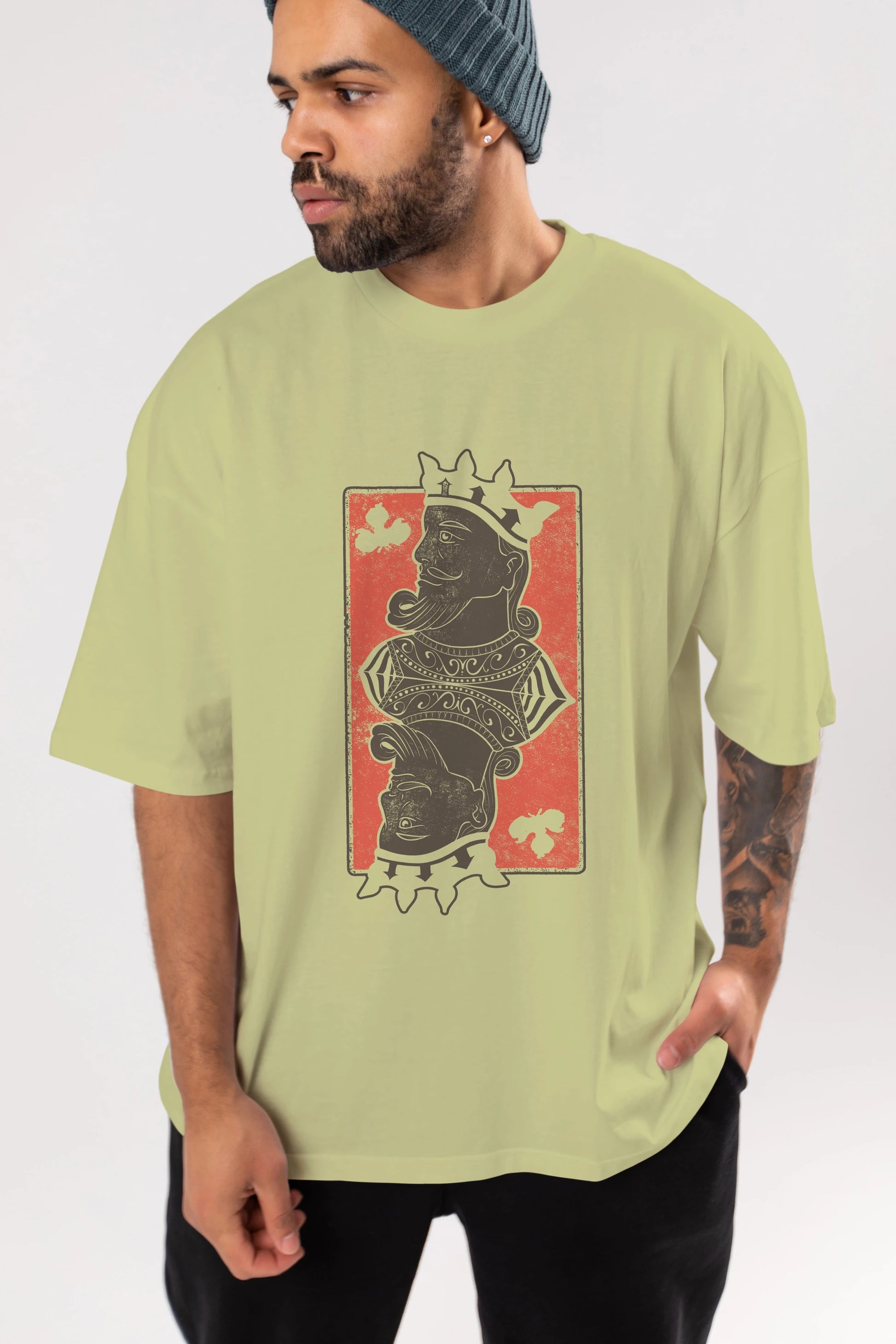 King Streetwear Ön Baskılı Oversize t-shirt Erkek Kadın Unisex