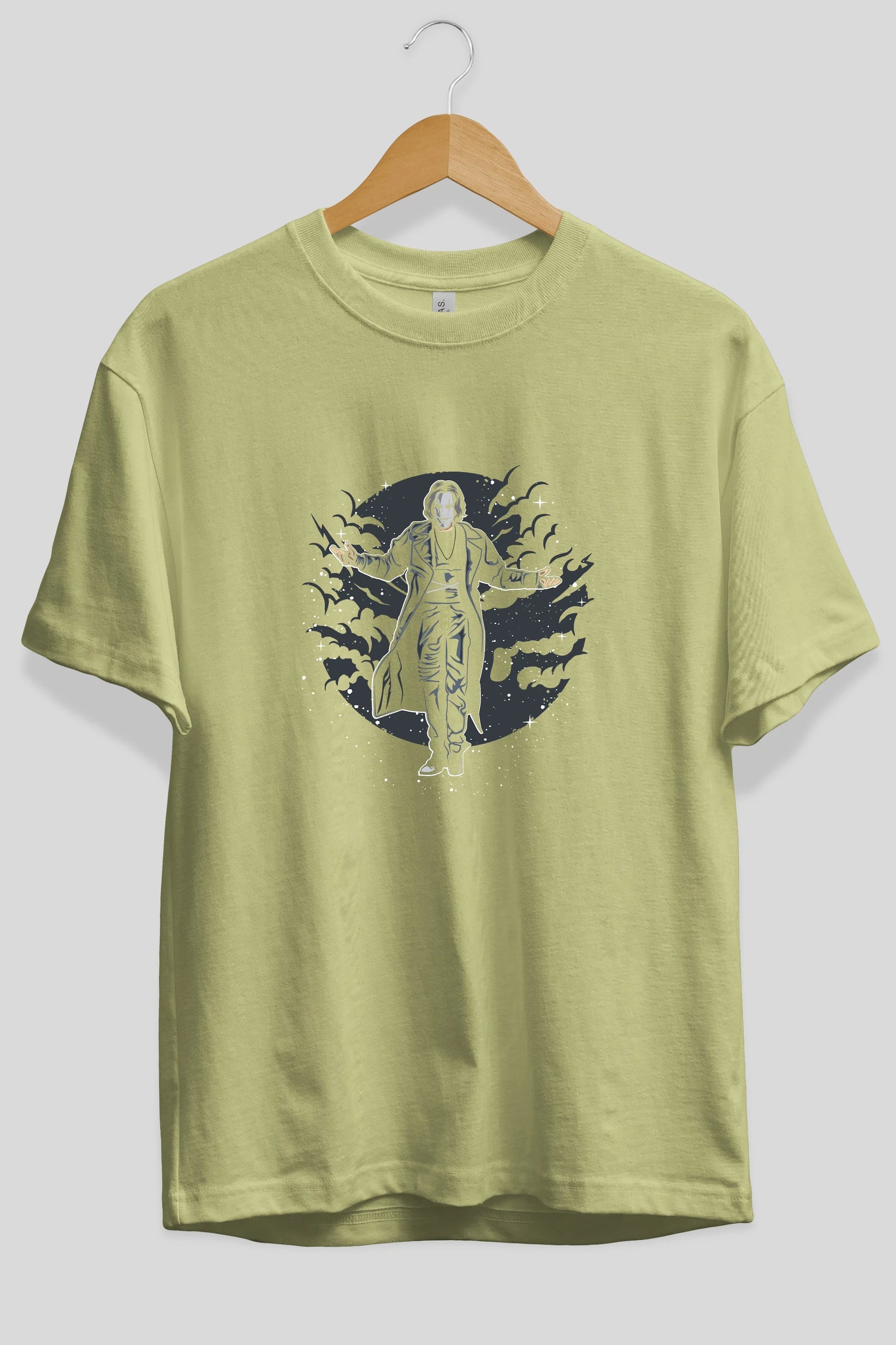 The Crow Ön Baskılı Oversize t-shirt Erkek Kadın Unisex %100 Pamuk tişort