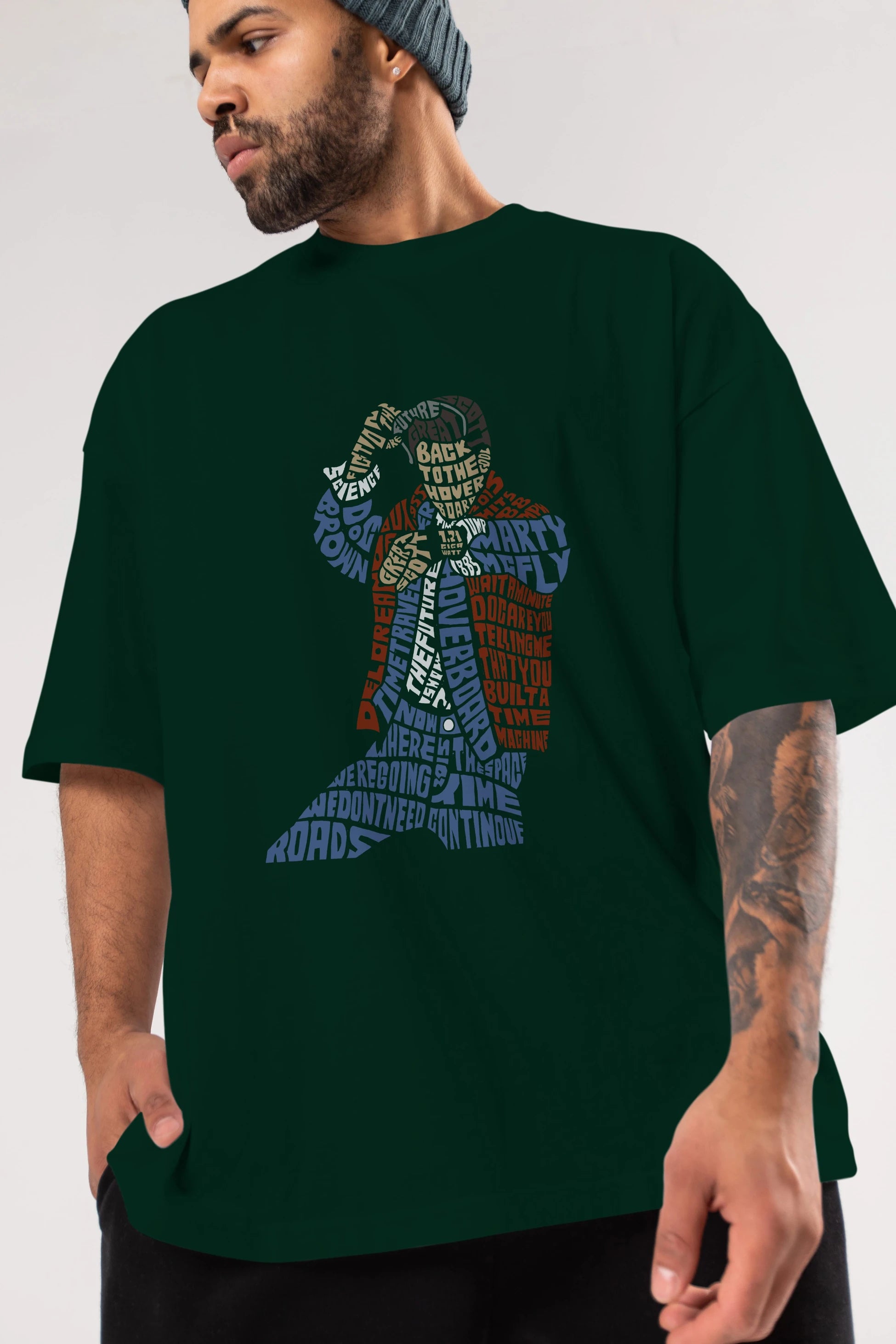 Back To The Hoverboard Ön Baskılı Oversize t-shirt %100 pamuk Erkek Kadın Unisex