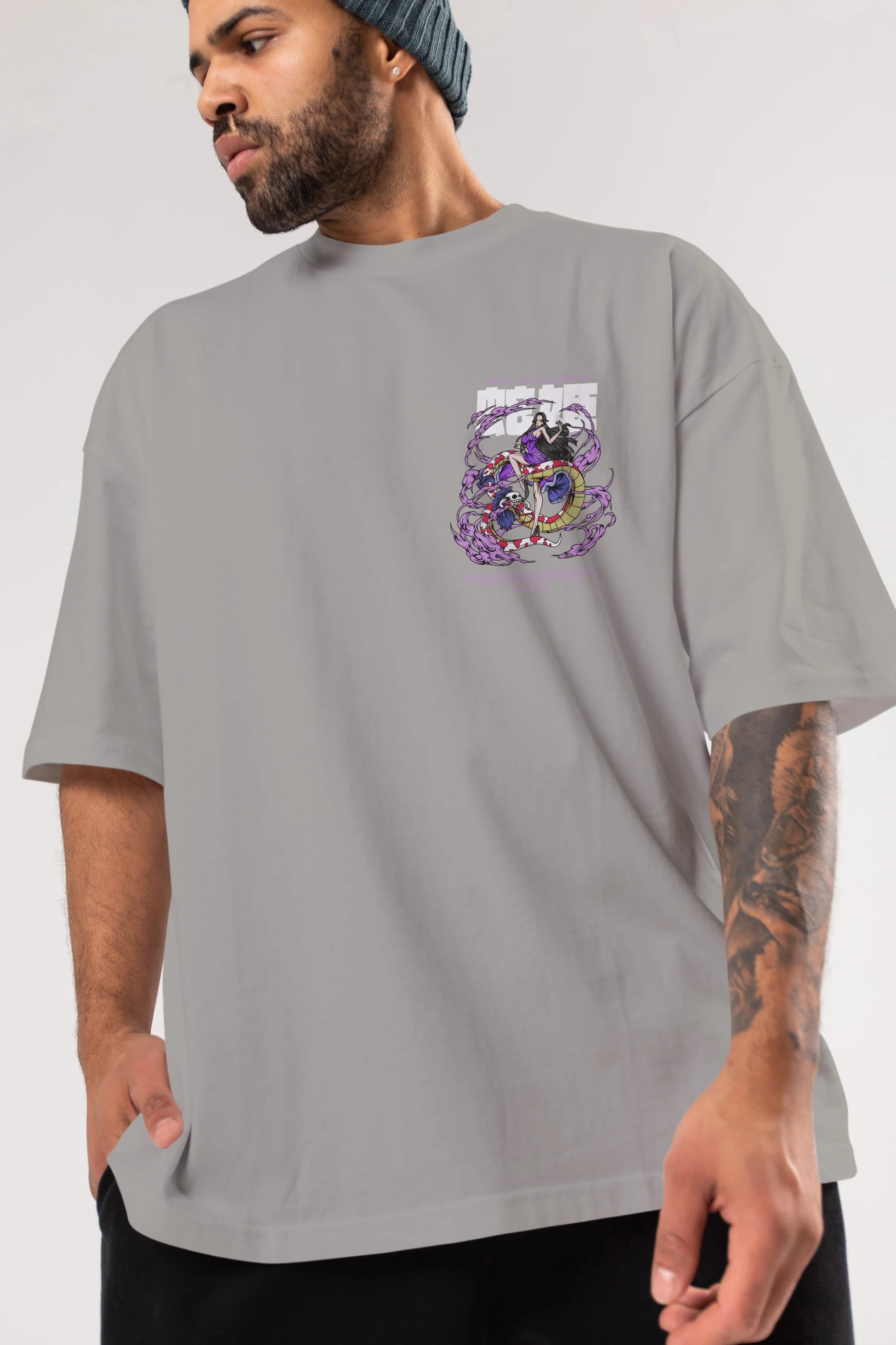 Boa Hancock Ön Sol Baskılı Oversize t-shirt Erkek Kadın Unisex %100 Pamuk Bisiklet Yaka tişort