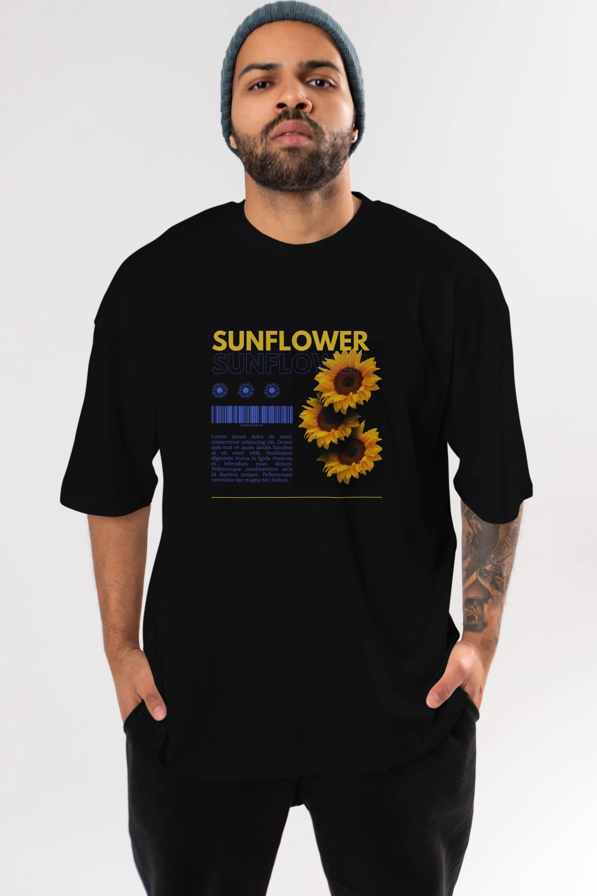 Sunflower Ön Baskılı Oversize t-shirt Erkek Kadın Unisex