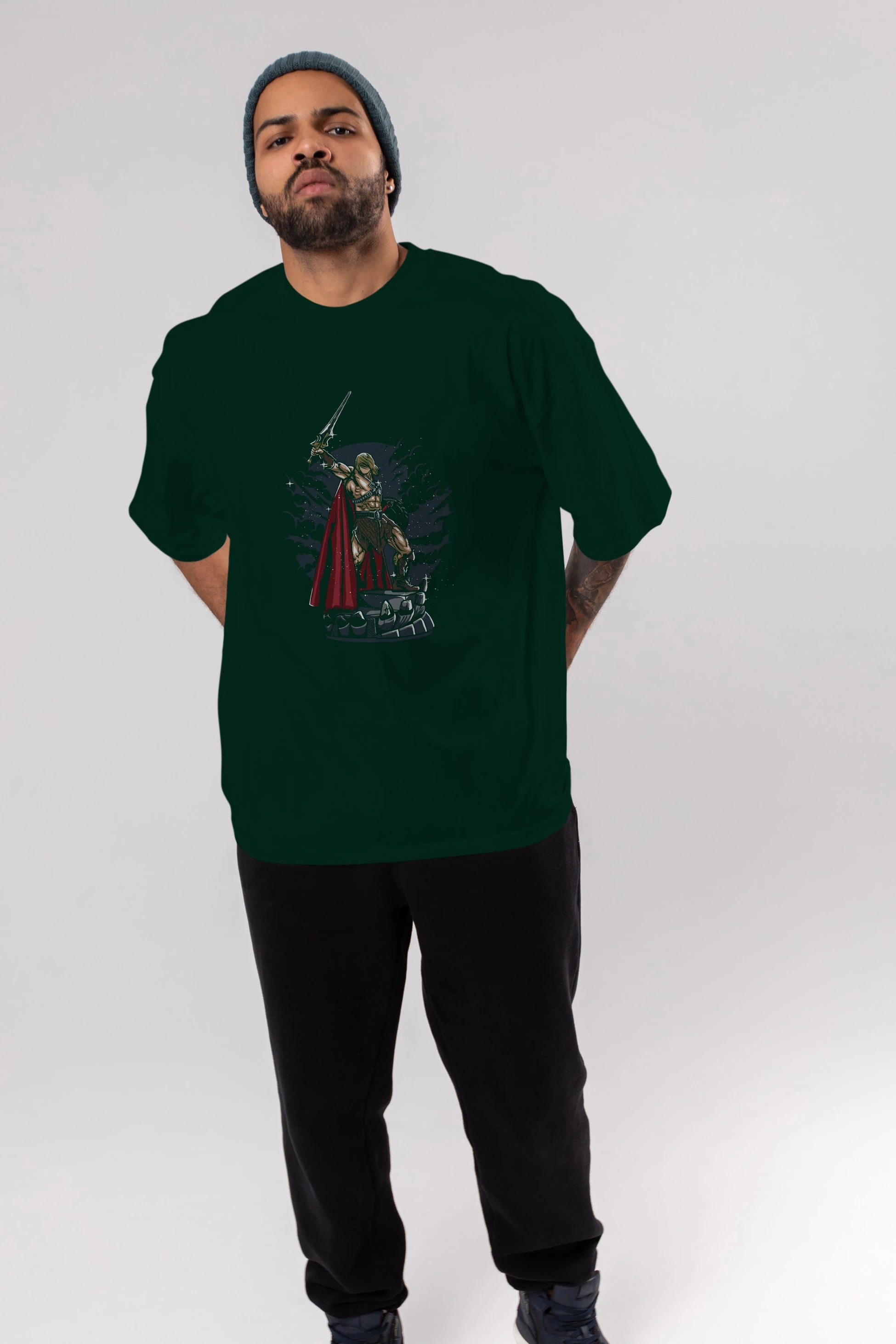 Warrior Ön Baskılı Oversize t-shirt Erkek Kadın Unisex %100 Pamuk tişort