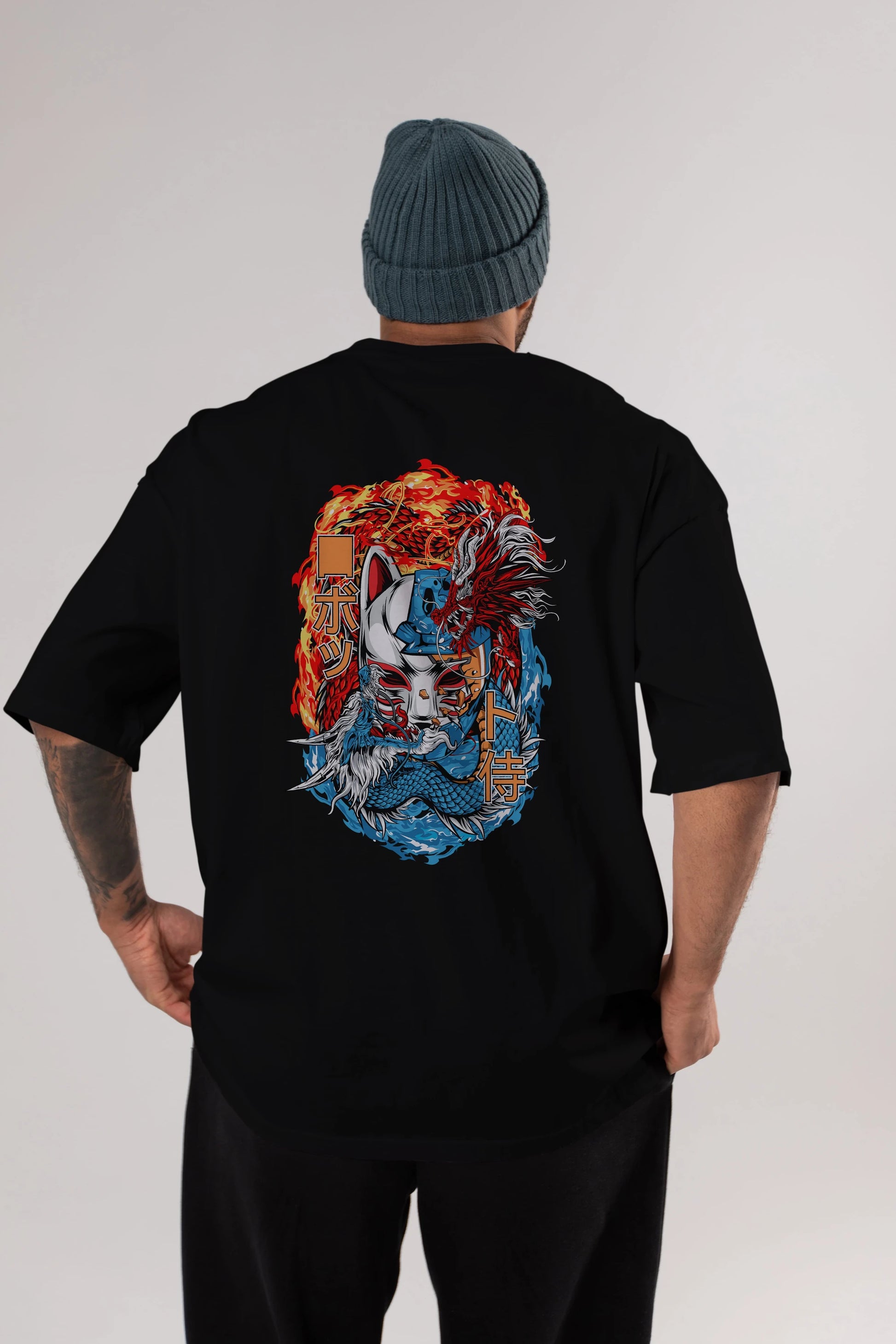 ONE PIECE (7) Anime Arka Baskılı Oversize t-shirt Erkek Kadın Unisex