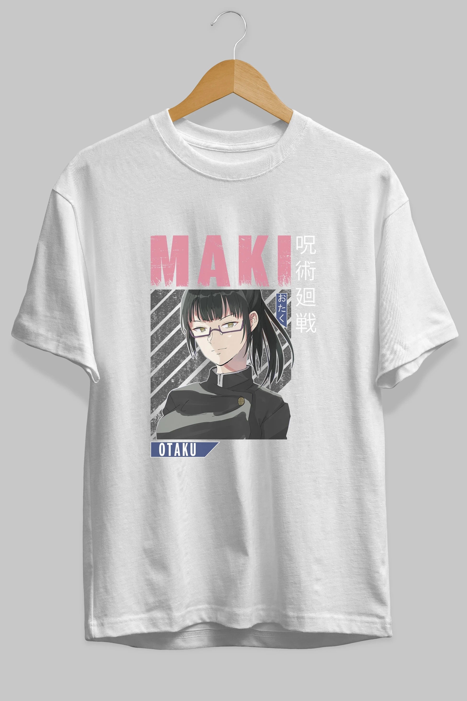 Maki Zenin CHAINSAWMAN 1 Anime Ön Baskılı Oversize t-shirt %100 pamuk Erkek Kadın Unisex