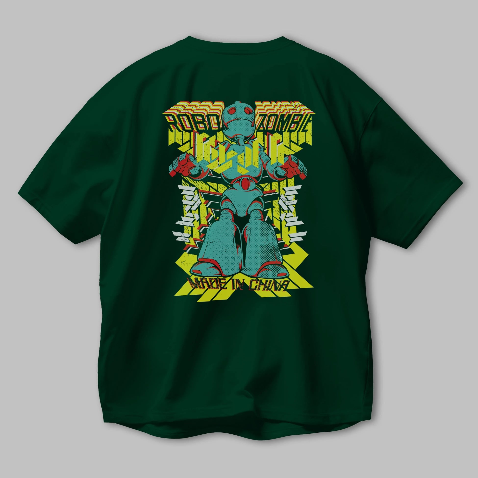 Robo Zombie Arka Baskılı Oversize t-shirt Erkek Kadın Unisex