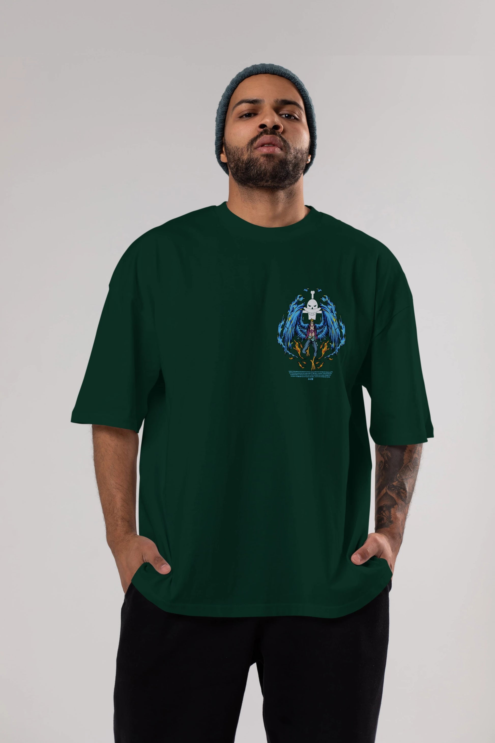 Marco Ön Sol Baskılı Oversize t-shirt Erkek Kadın Unisex %100 Pamuk Bisiklet Yaka tişort
