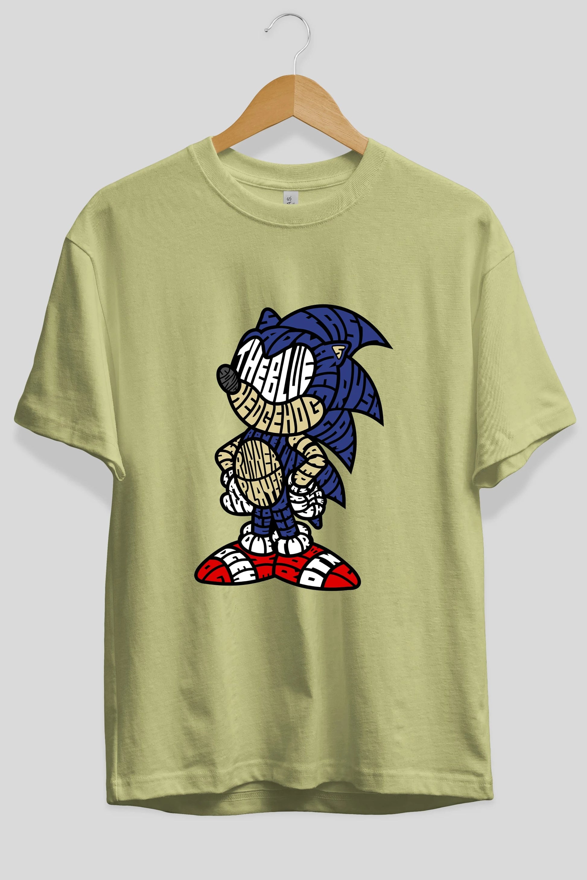 The Blue Hedgehog Ön Baskılı Oversize t-shirt %100 pamuk Erkek Kadın Unisex