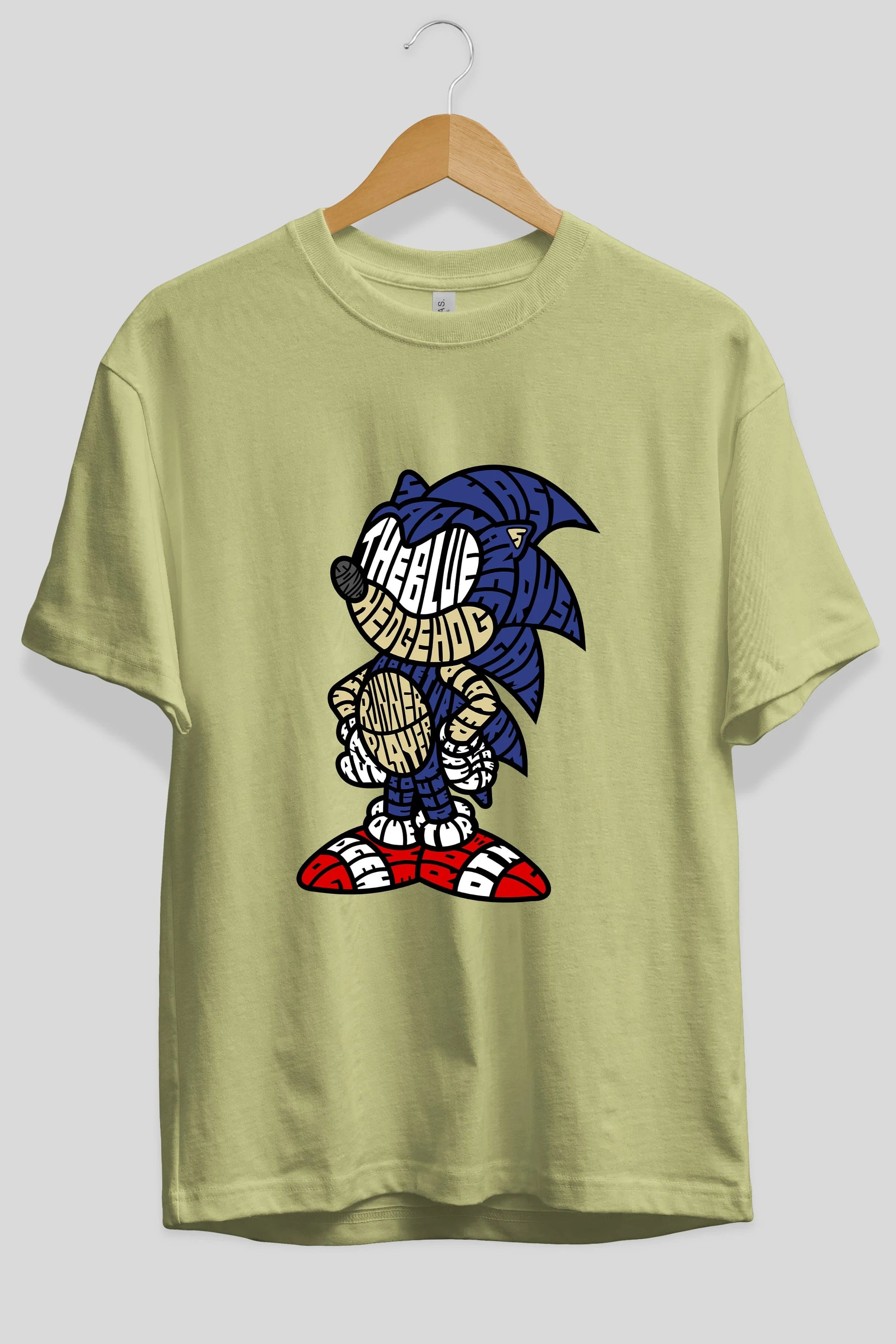 The Blue Hedgehog Ön Baskılı Oversize t-shirt %100 pamuk Erkek Kadın Unisex