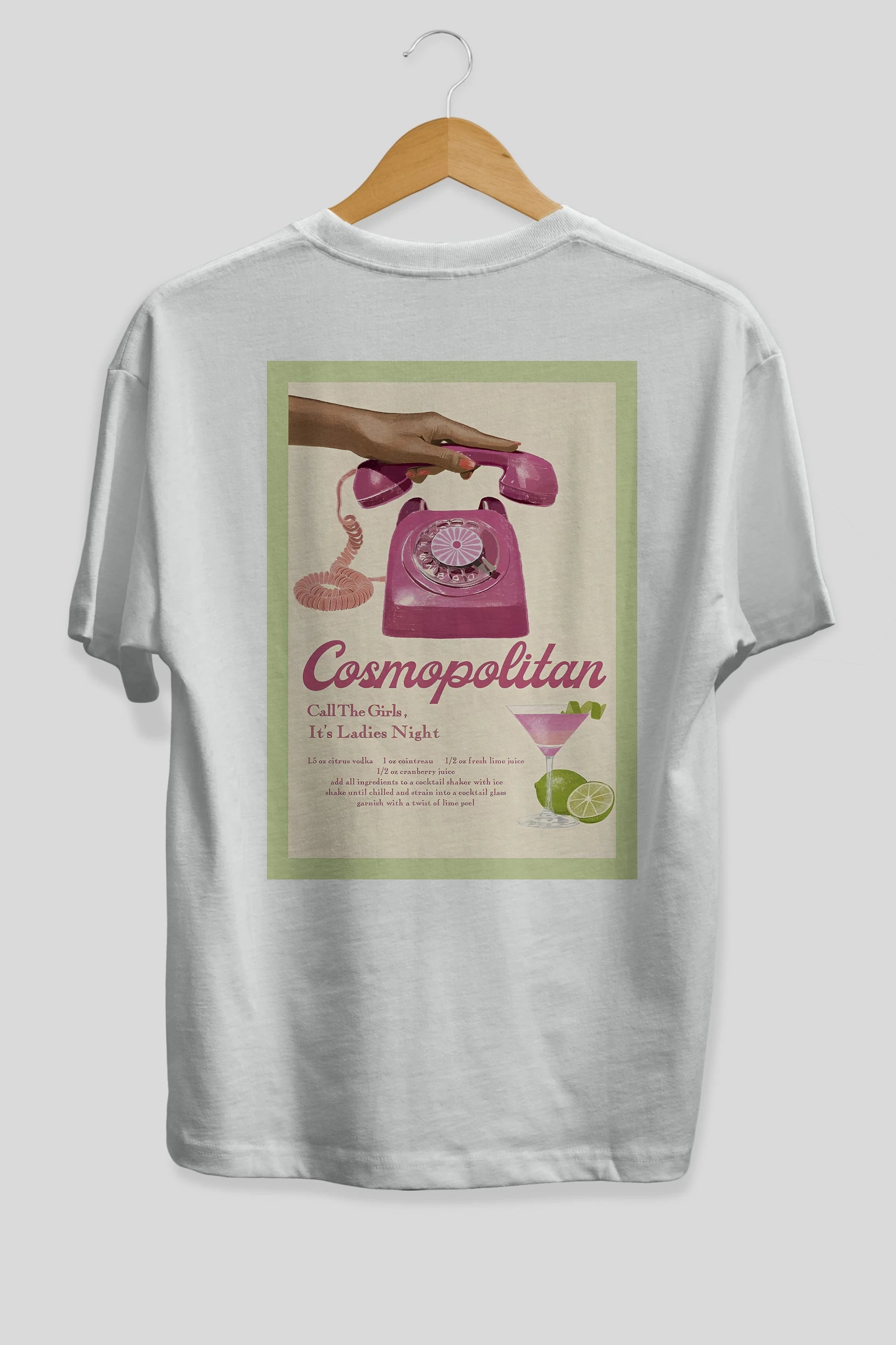 Cosmopolitan 5 Arka Baskılı Oversize t-shirt Erkek Kadın Unisex %100 Pamuk Bisiklet Yaka tişort