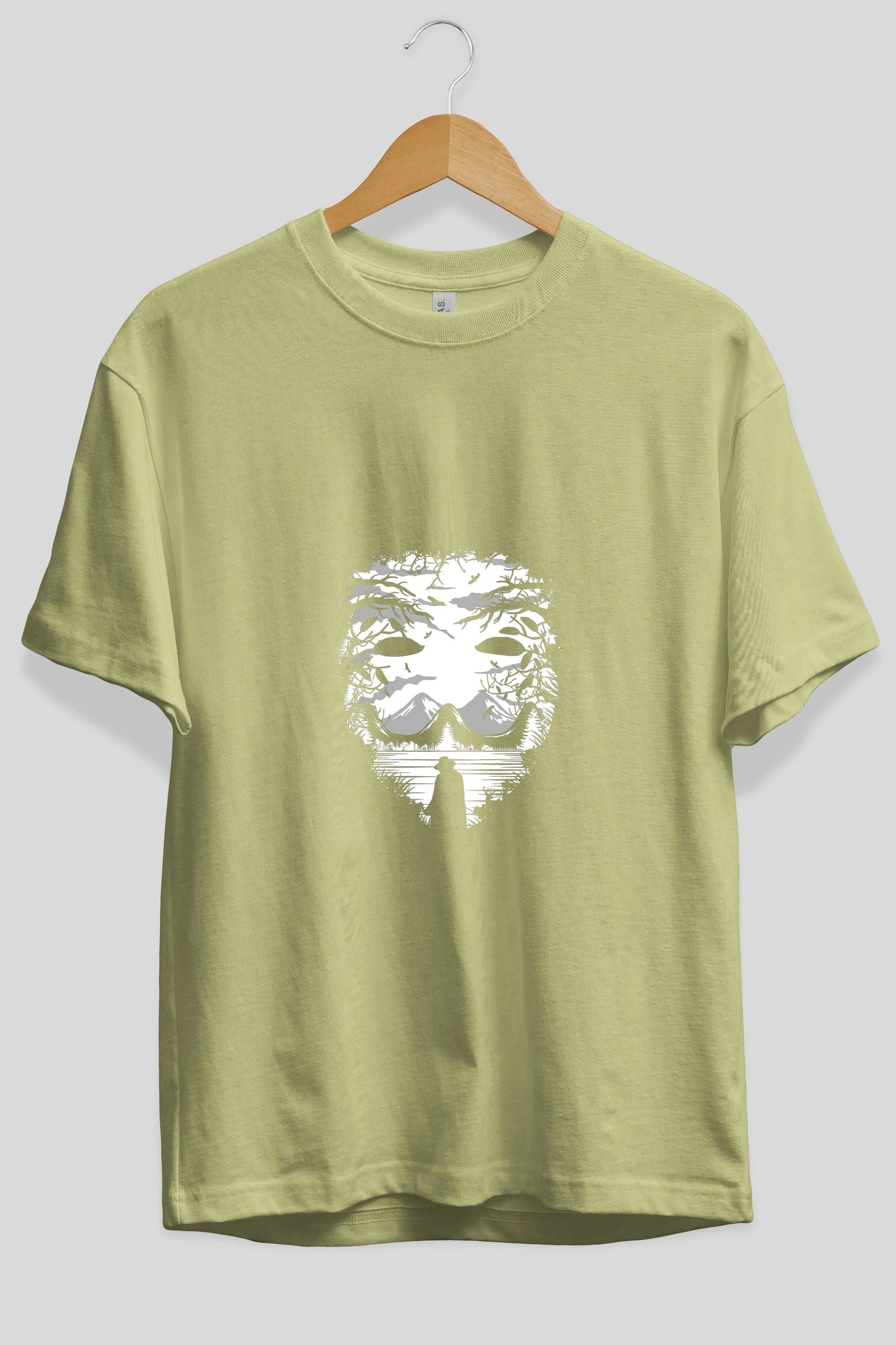 The Mask (2) Ön Baskılı Oversize t-shirt %100 pamuk Erkek Kadın Unisex