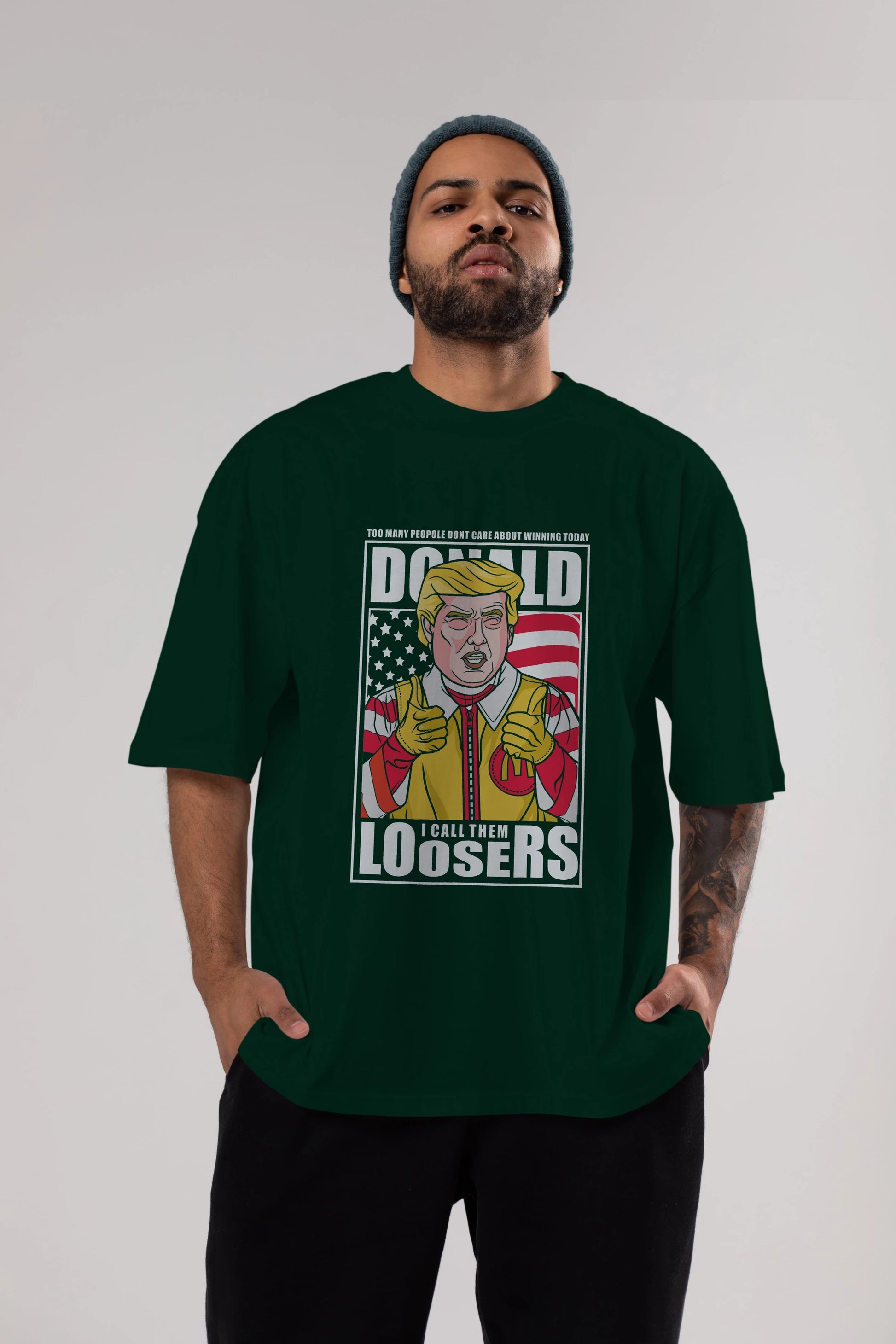 Ronald Trump Ön Baskılı Oversize t-shirt Erkek Kadın Unisex %100 Pamuk tişort