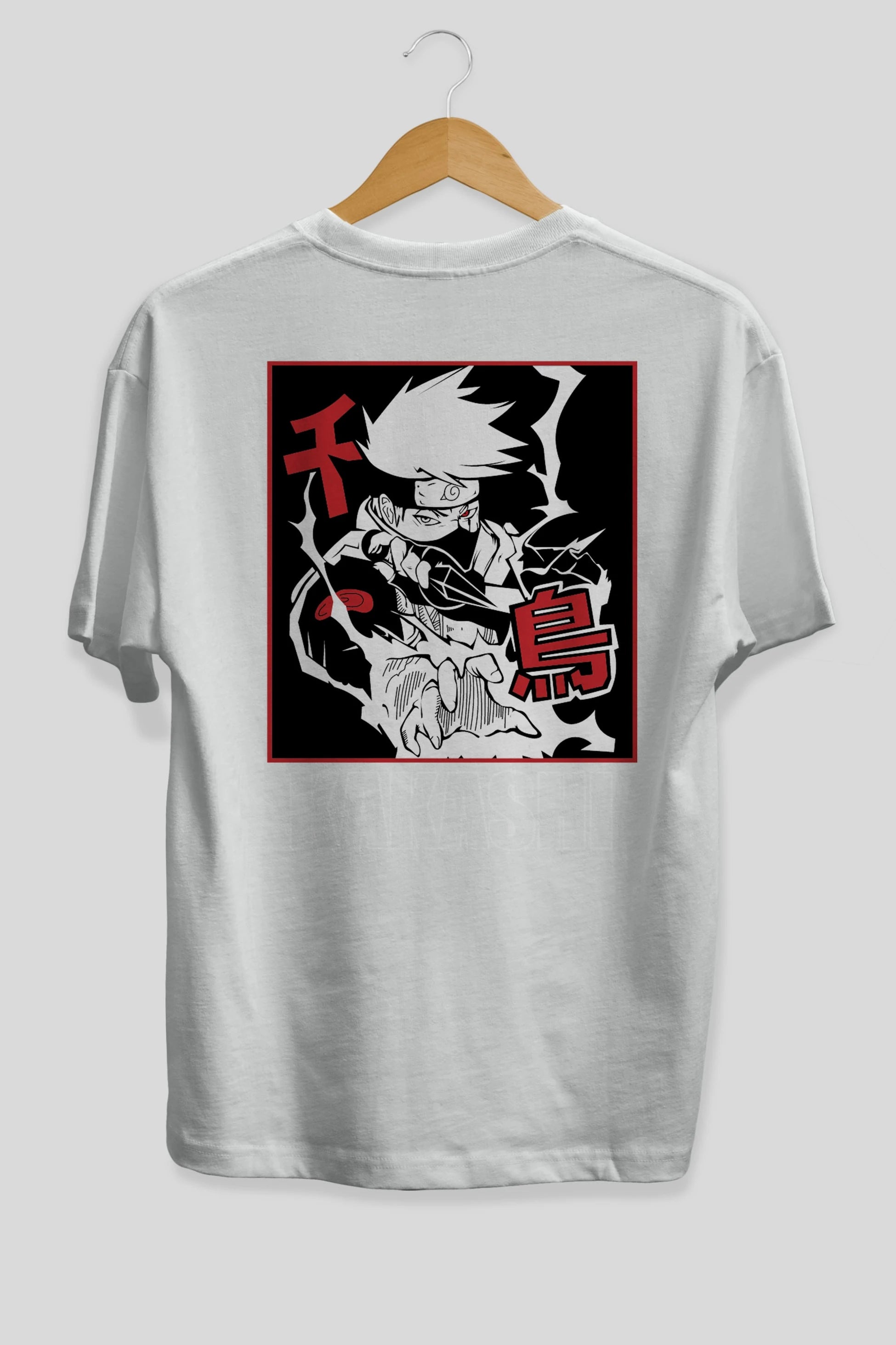 KAKASHI HATAKE NARUTO Anime Arka Baskılı Oversize t-shirt Erkek Kadın Unisex