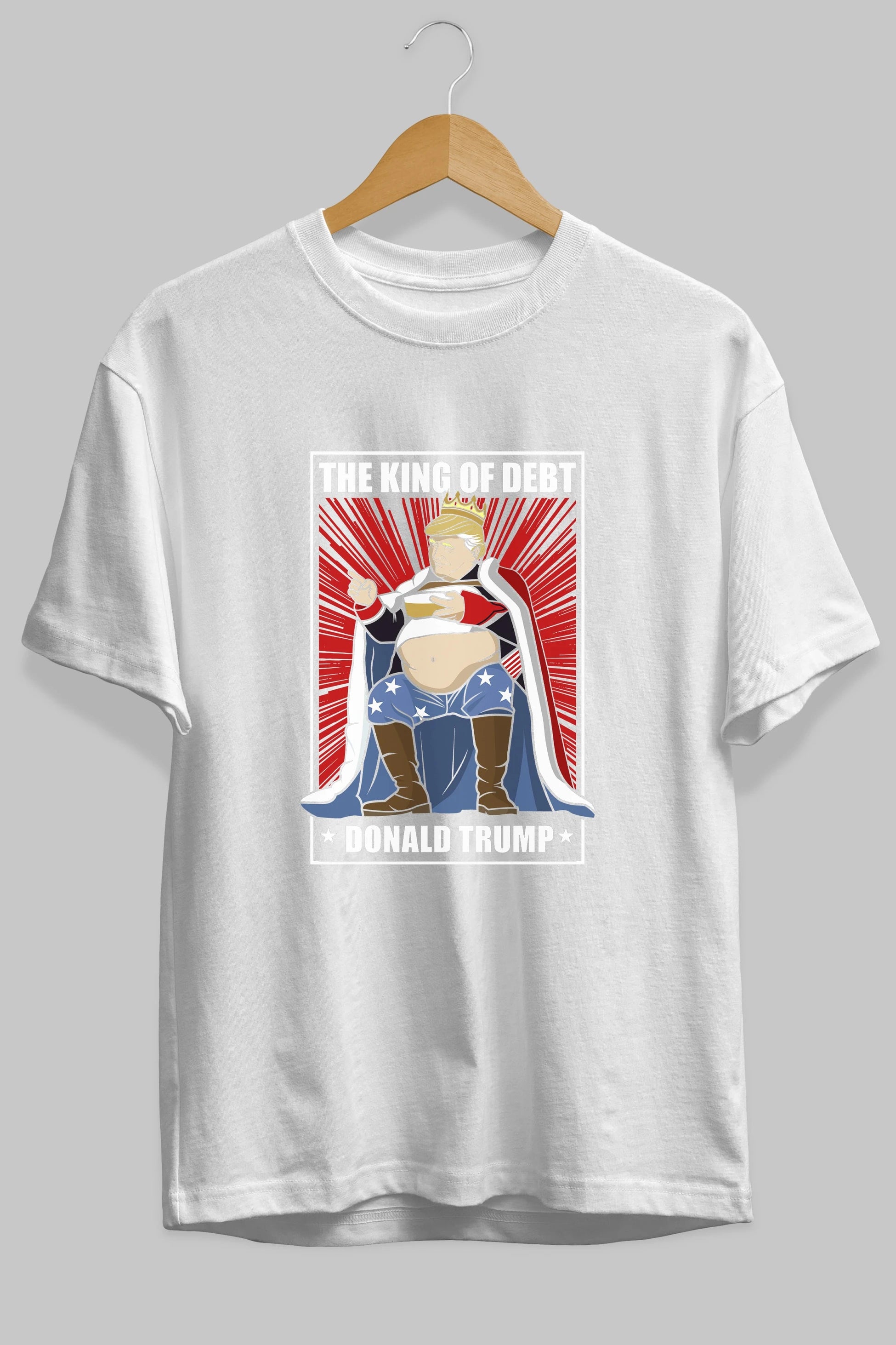 Trump King Ön Baskılı Oversize t-shirt Erkek Kadın Unisex %100 Pamuk tişort