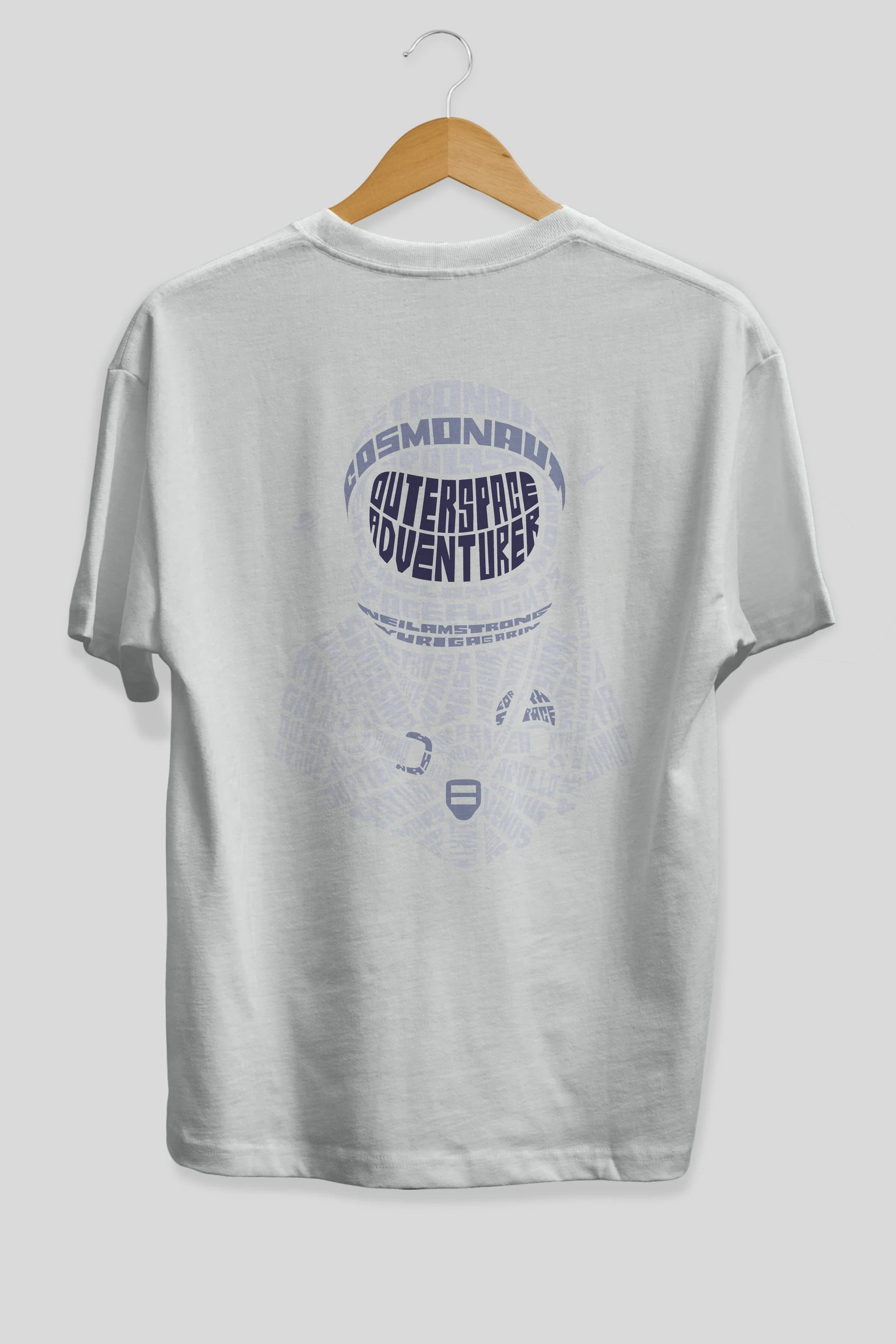 Astronaut Arka Baskılı Oversize t-shirt %100 pamuk Erkek Kadın Unisex