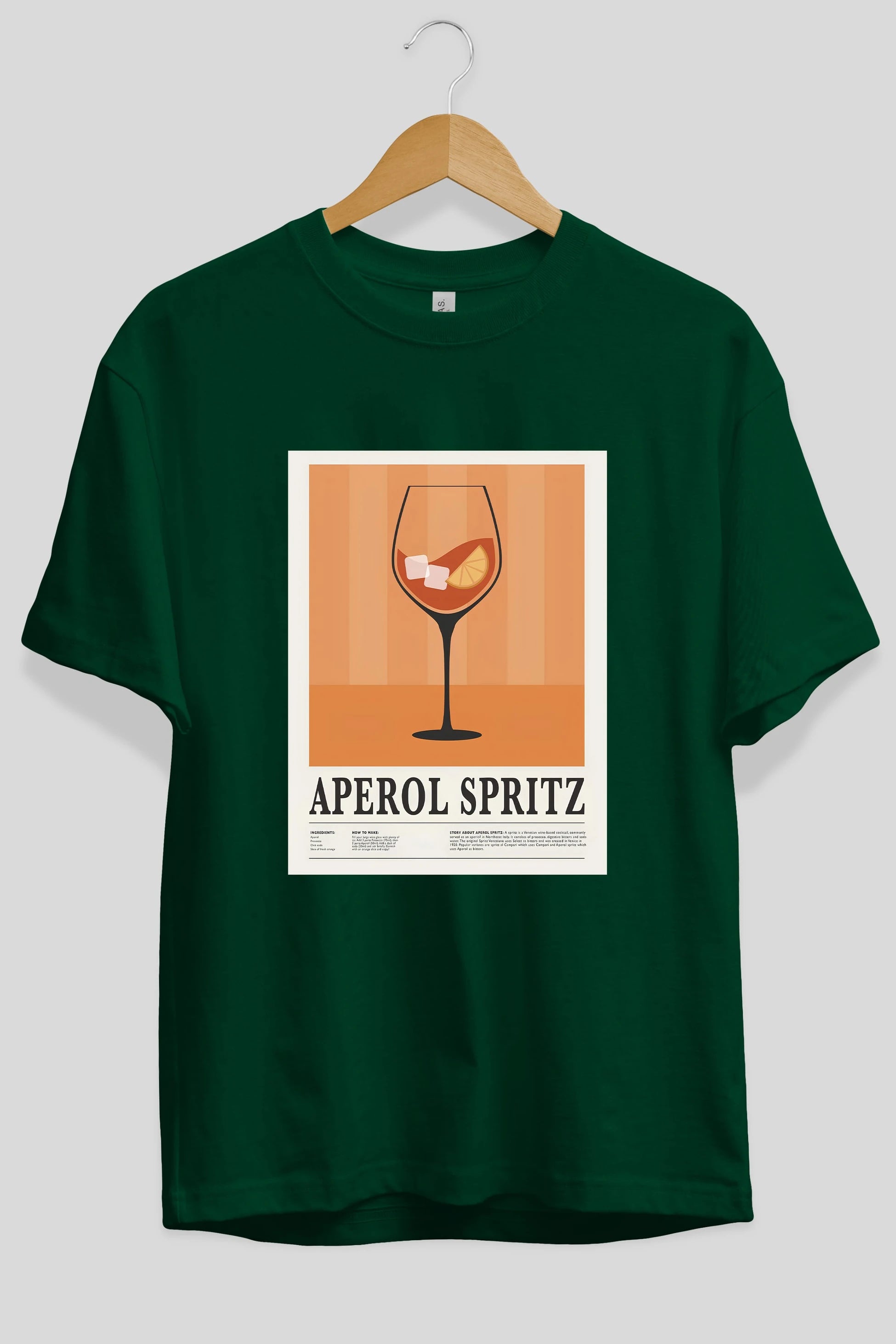 Aperol Spritz 8 Ön Baskılı Oversize t-shirt Erkek Kadın Unisex %100 Pamuk Bisiklet Yaka tişort